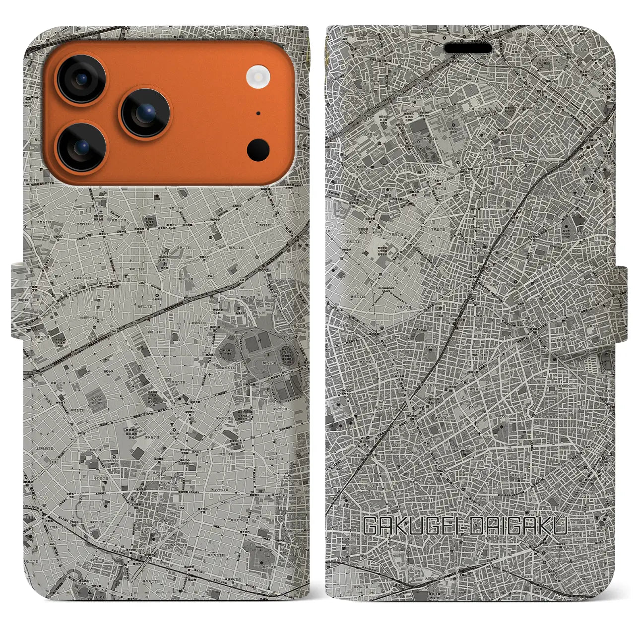 【学芸大学(東京都)】地図柄iPhoneケース(手帳タイプ)