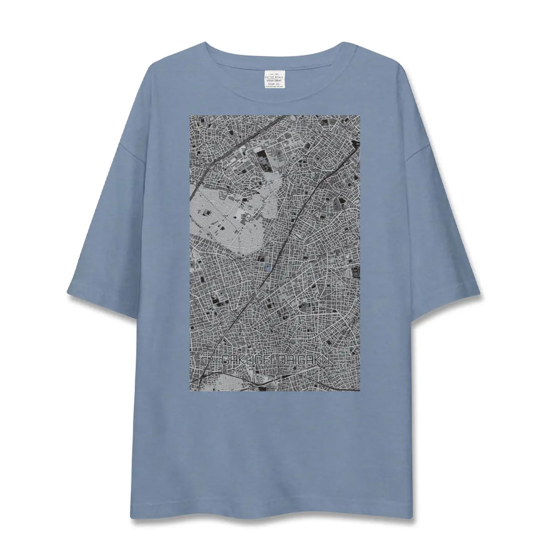 【学芸大学(東京都)】地図柄ビッグシルエットTシャツ