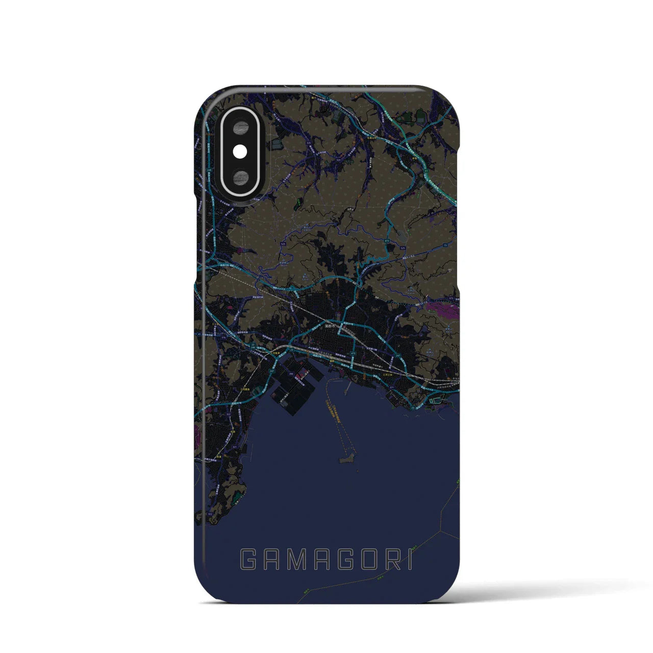 【蒲郡(愛知県)】地図柄iPhoneケース(バックカバータイプ)