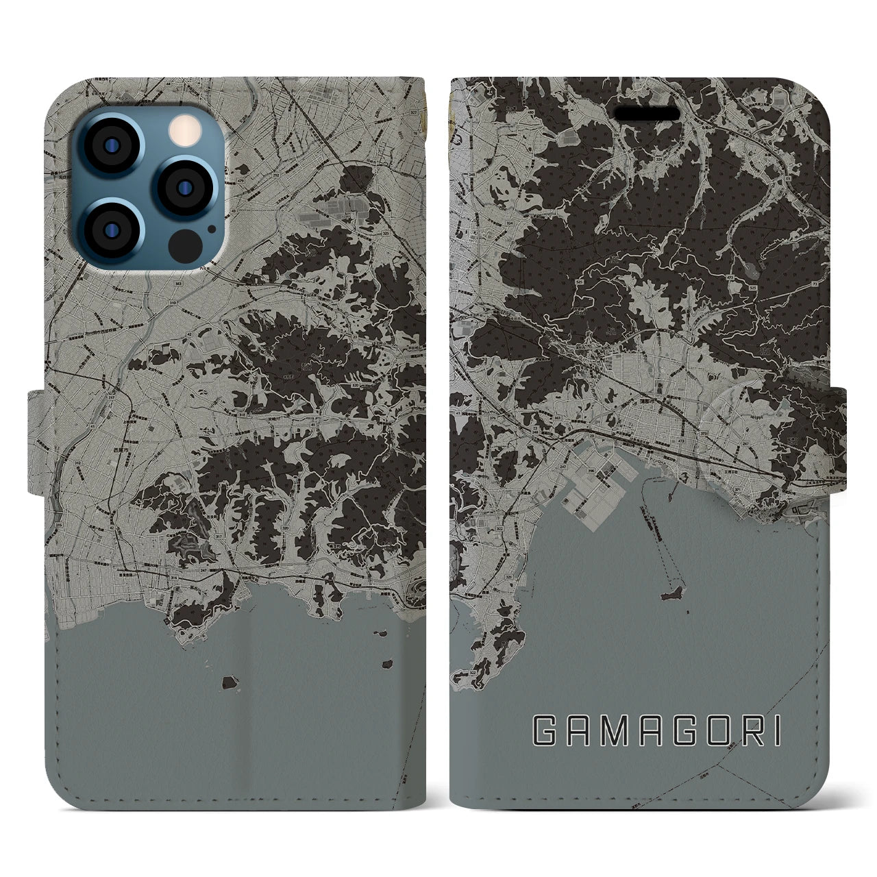 【蒲郡(愛知県)】地図柄iPhoneケース(手帳タイプ)