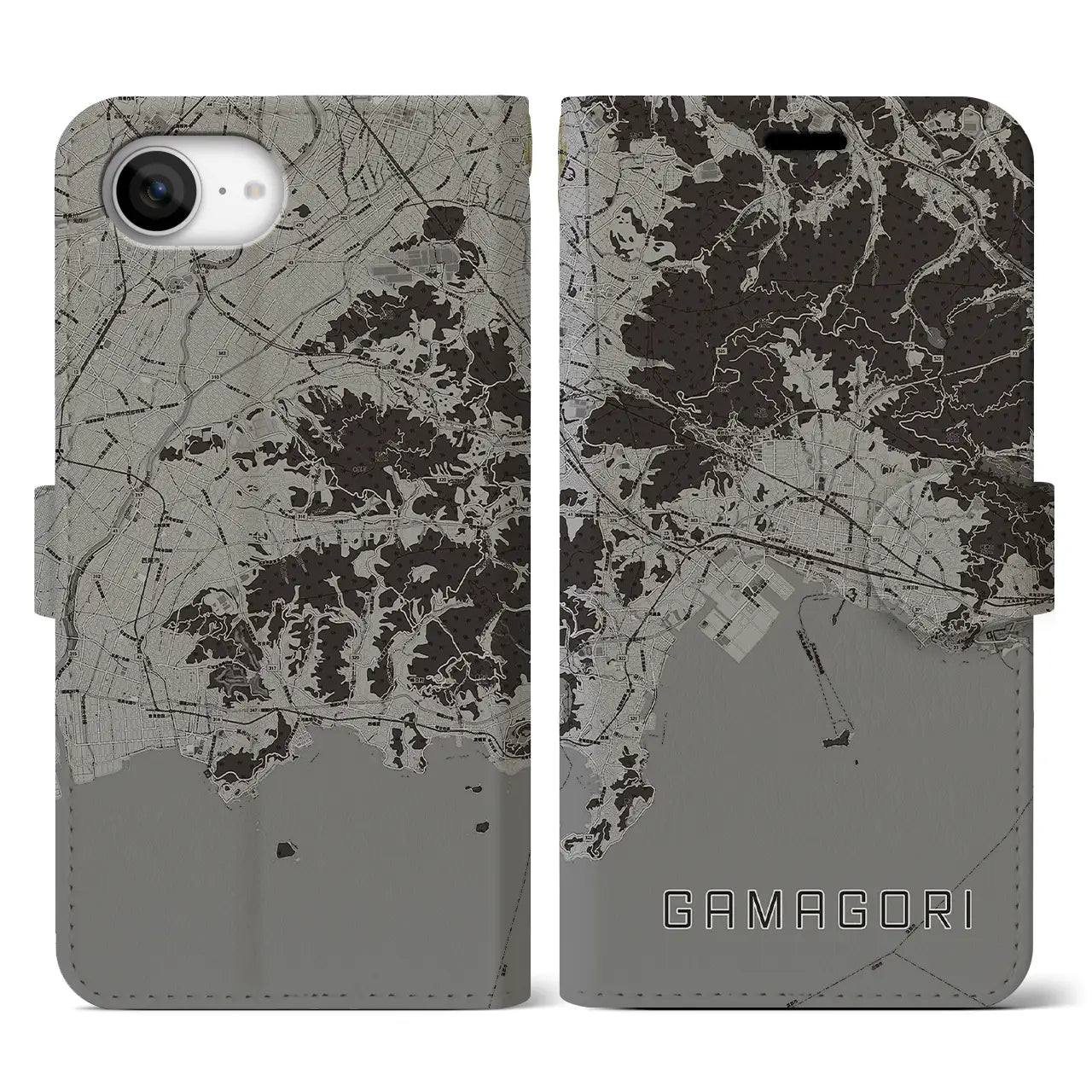 【蒲郡(愛知県)】地図柄iPhoneケース(手帳タイプ)