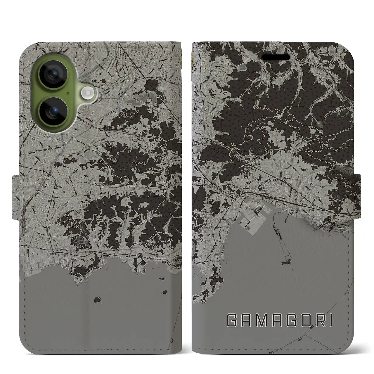 【蒲郡(愛知県)】地図柄iPhoneケース(手帳タイプ)