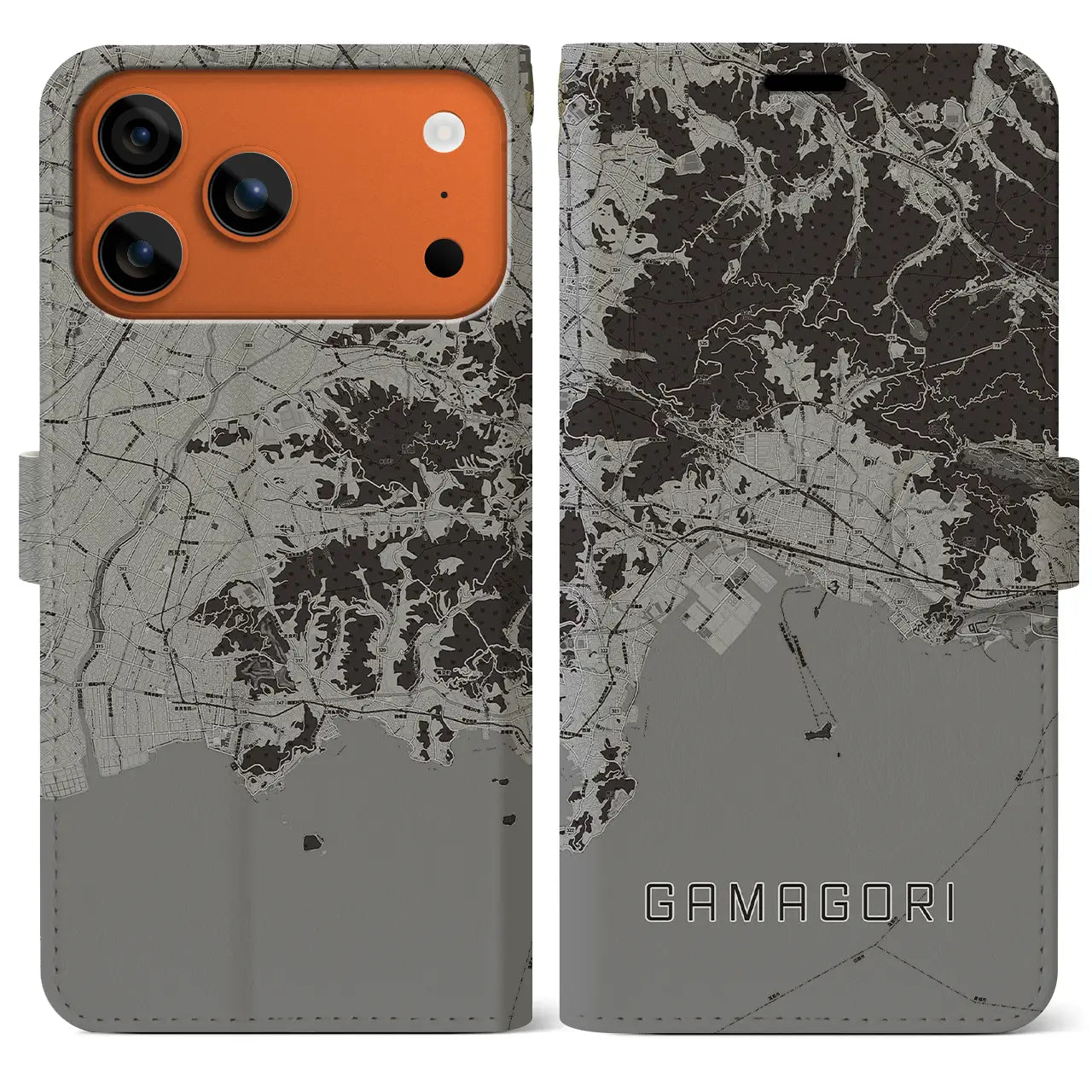 【蒲郡(愛知県)】地図柄iPhoneケース(手帳タイプ)