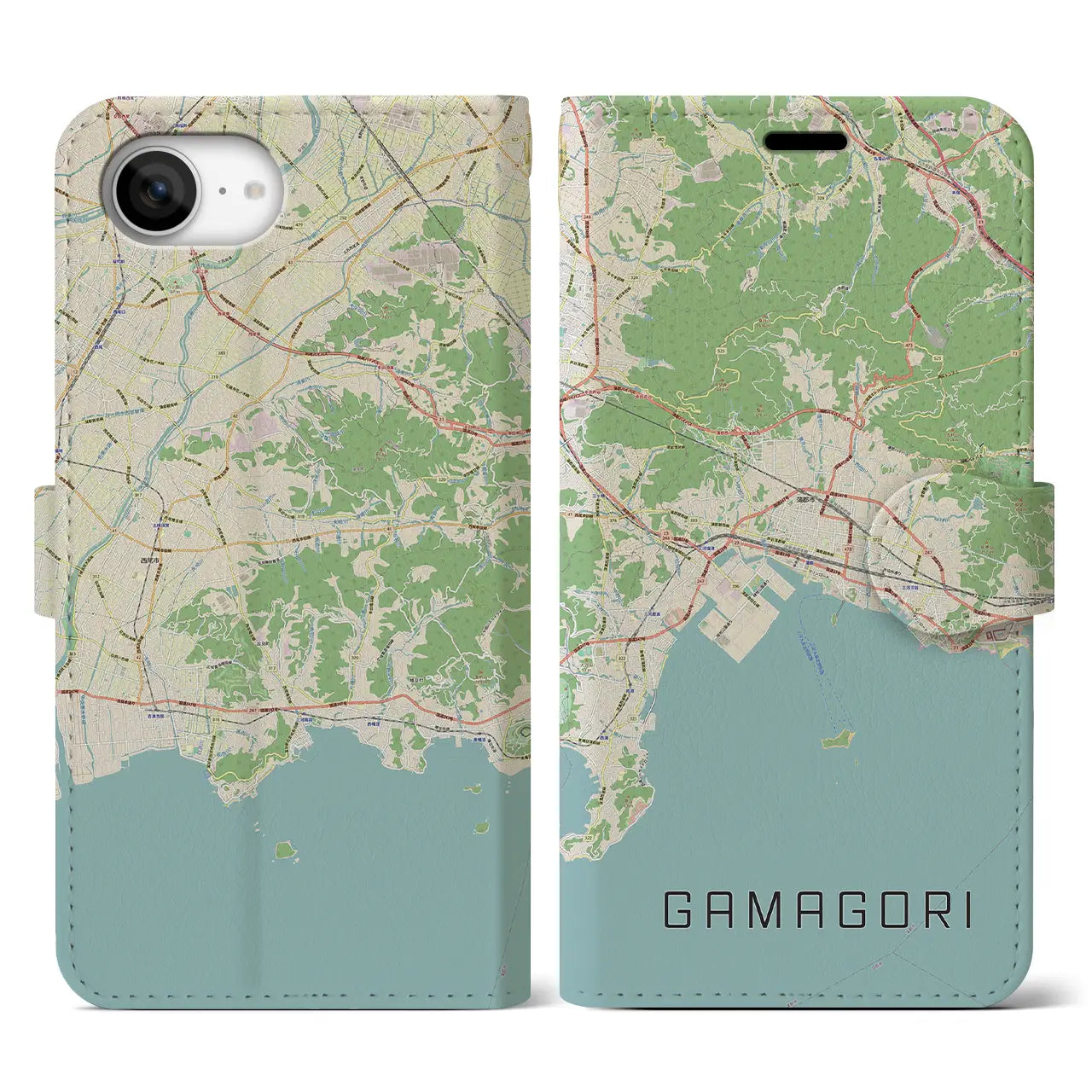 【蒲郡(愛知県)】地図柄iPhoneケース(手帳タイプ)