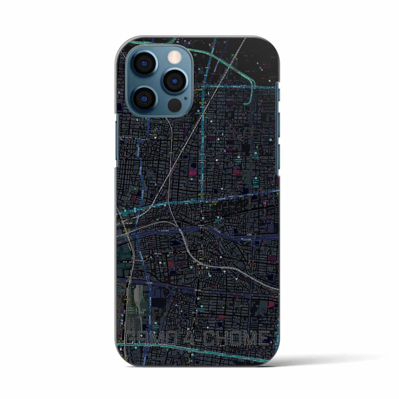 【蒲生四丁目(大阪府)】地図柄iPhoneケース(バックカバータイプ)
