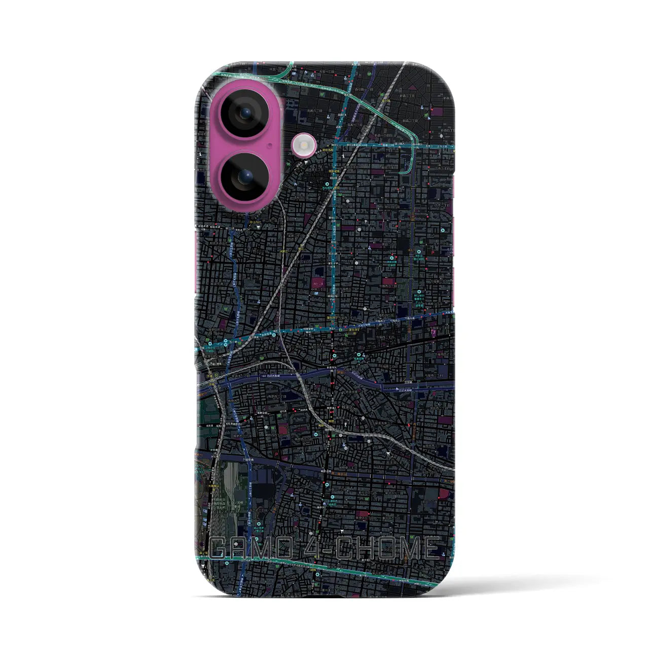 【蒲生四丁目(大阪府)】地図柄iPhoneケース(バックカバータイプ)