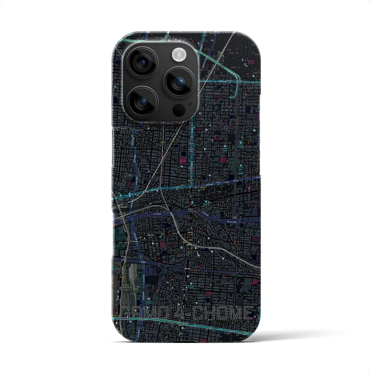 【蒲生四丁目(大阪府)】地図柄iPhoneケース(バックカバータイプ)