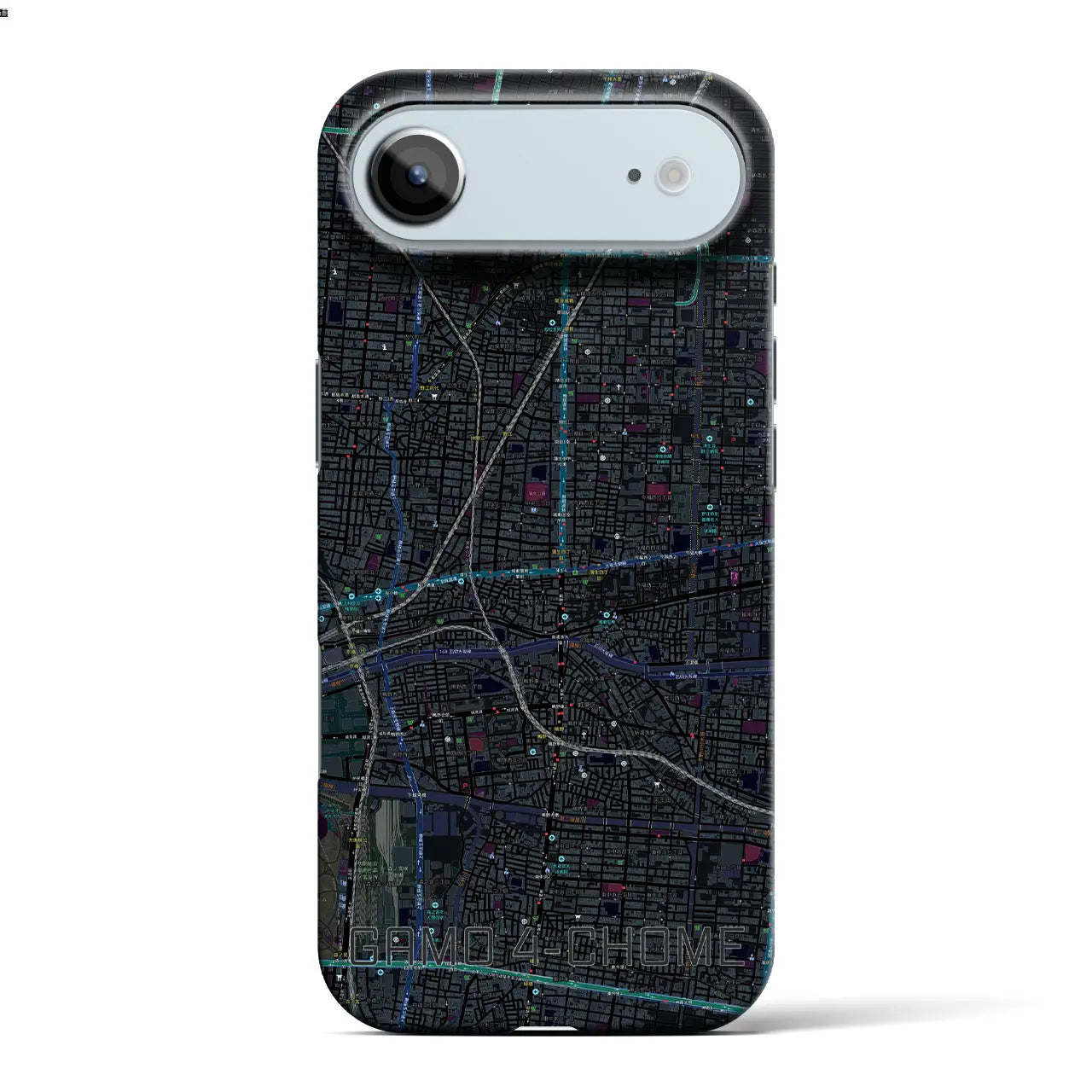 【蒲生四丁目(大阪府)】地図柄iPhoneケース(バックカバータイプ)