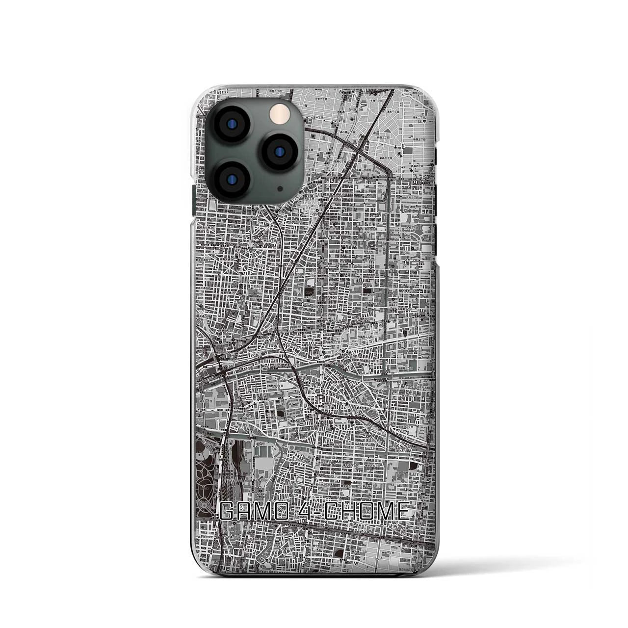 【蒲生四丁目(大阪府)】地図柄iPhoneケース(クリアタイプ)