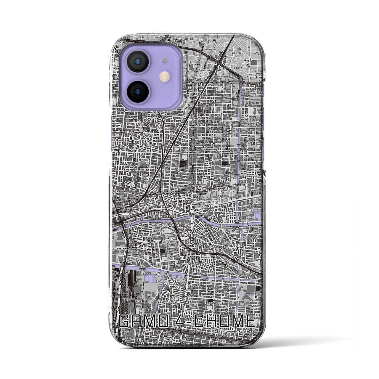 【蒲生四丁目(大阪府)】地図柄iPhoneケース(クリアタイプ)