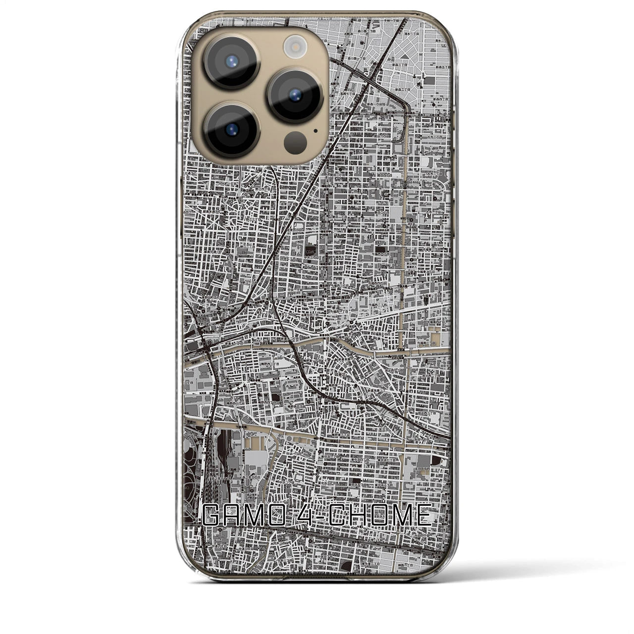 【蒲生四丁目(大阪府)】地図柄iPhoneケース(クリアタイプ)
