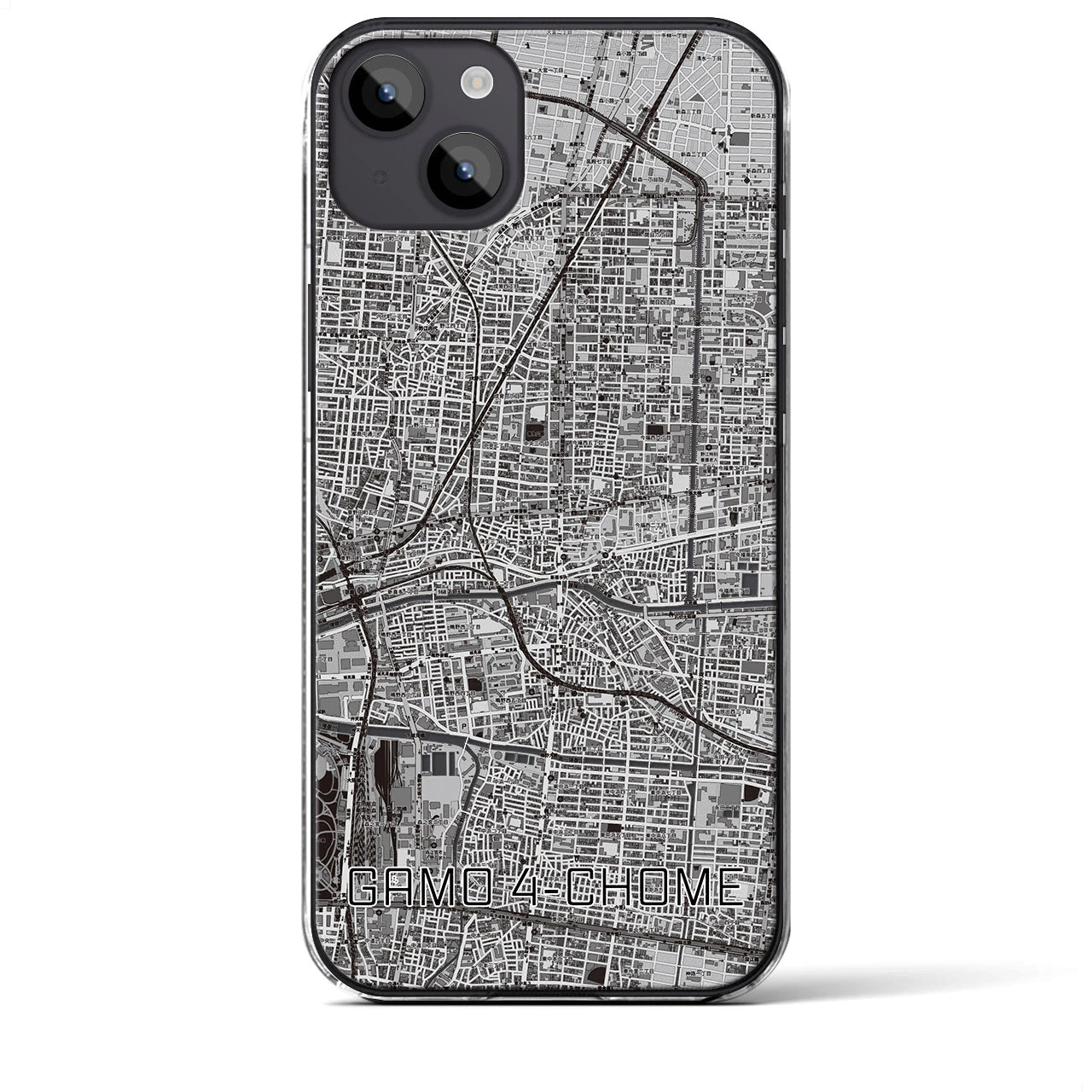 【蒲生四丁目(大阪府)】地図柄iPhoneケース(クリアタイプ)