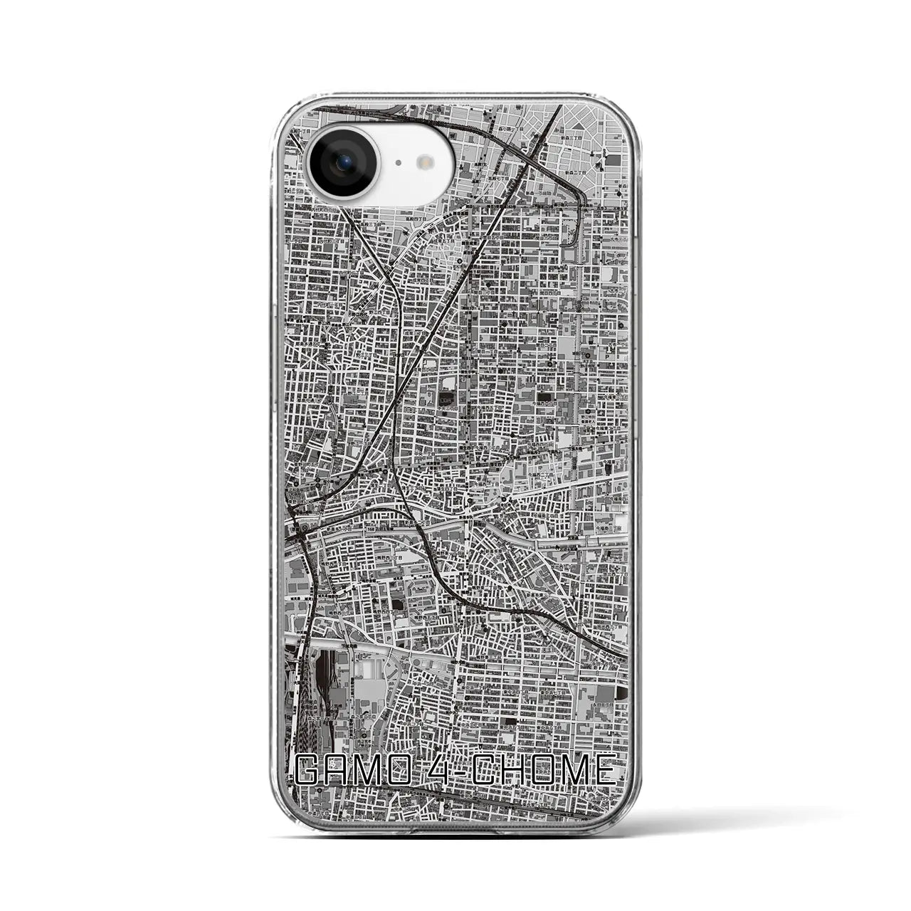 【蒲生四丁目(大阪府)】地図柄iPhoneケース(クリアタイプ)