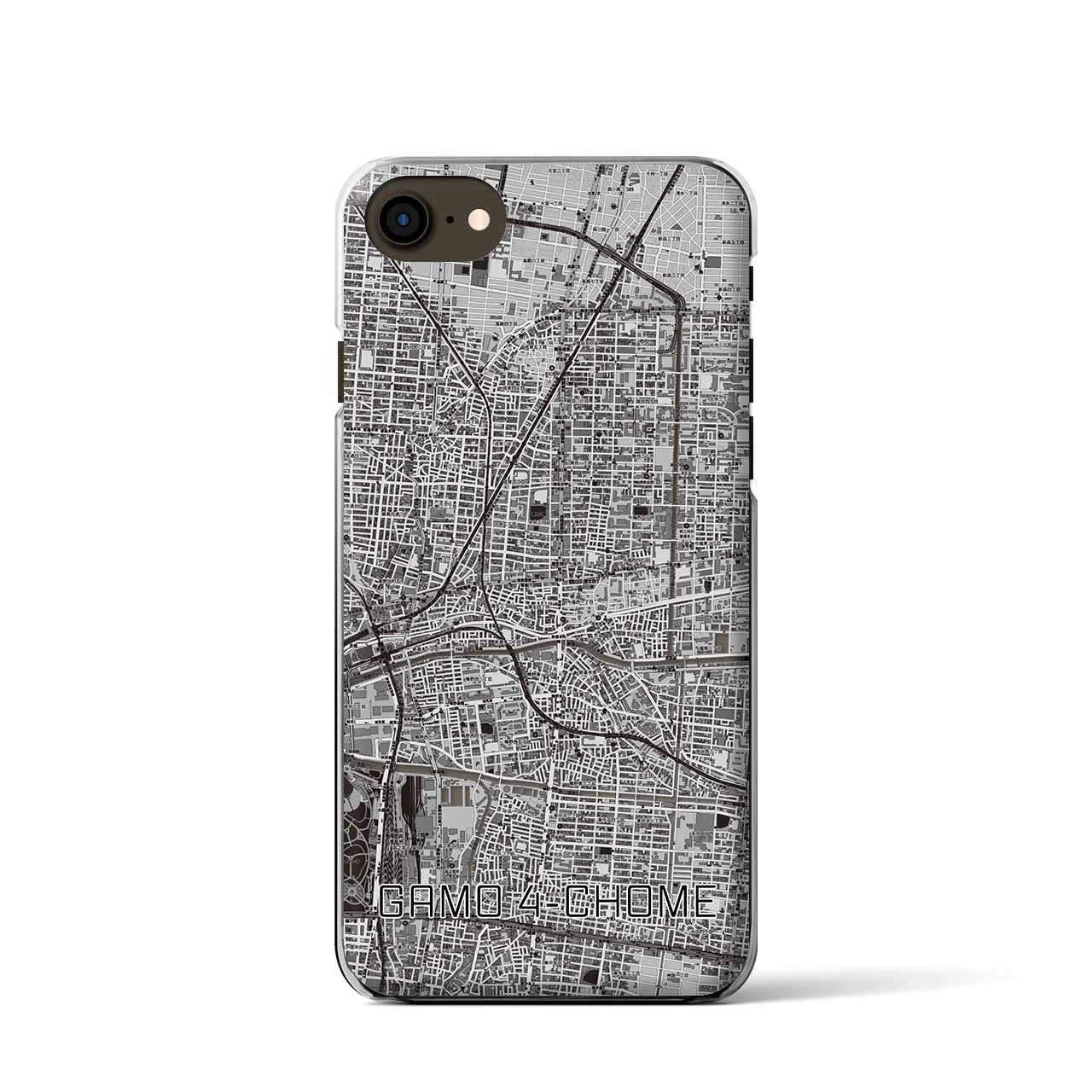 【蒲生四丁目(大阪府)】地図柄iPhoneケース(クリアタイプ)