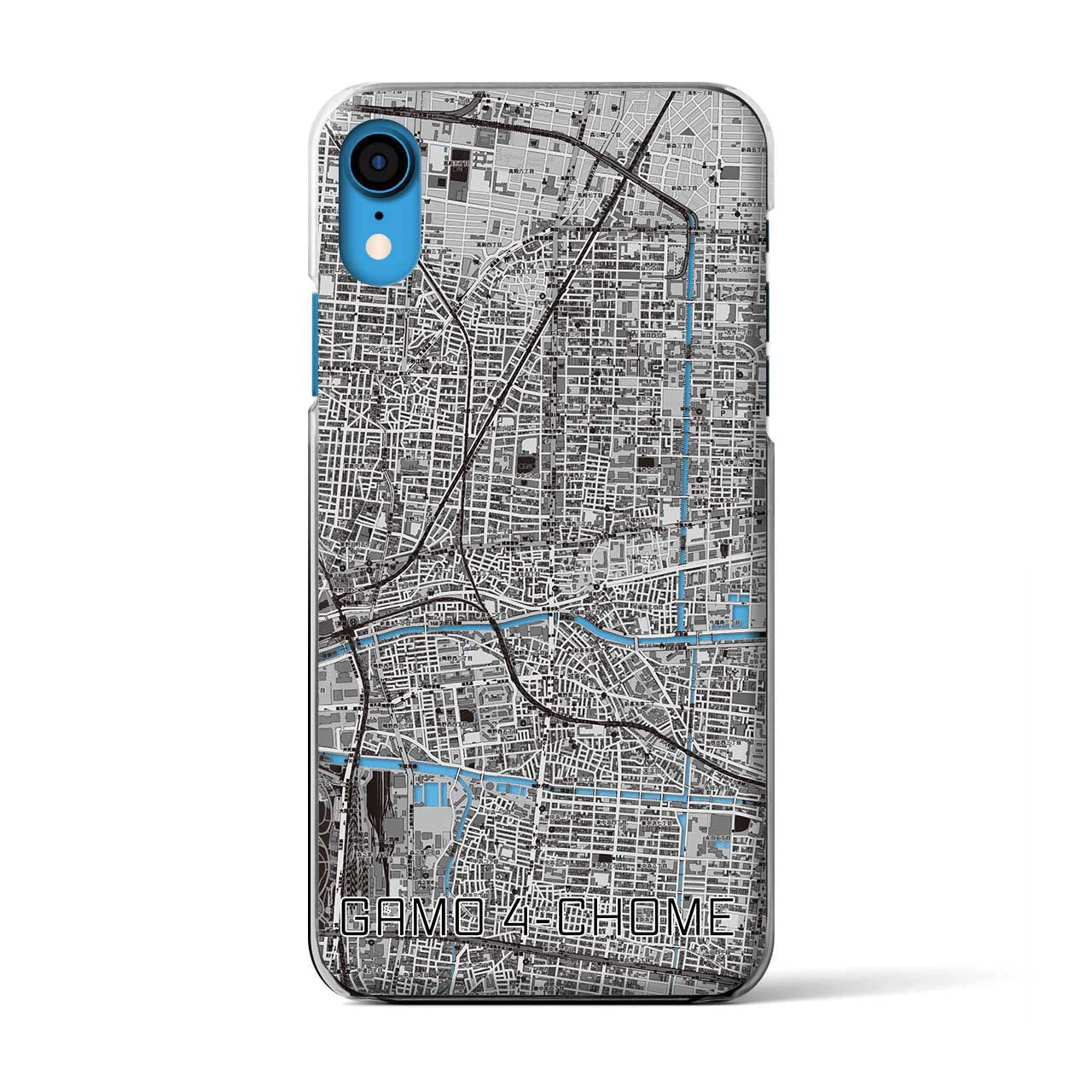 【蒲生四丁目(大阪府)】地図柄iPhoneケース(クリアタイプ)
