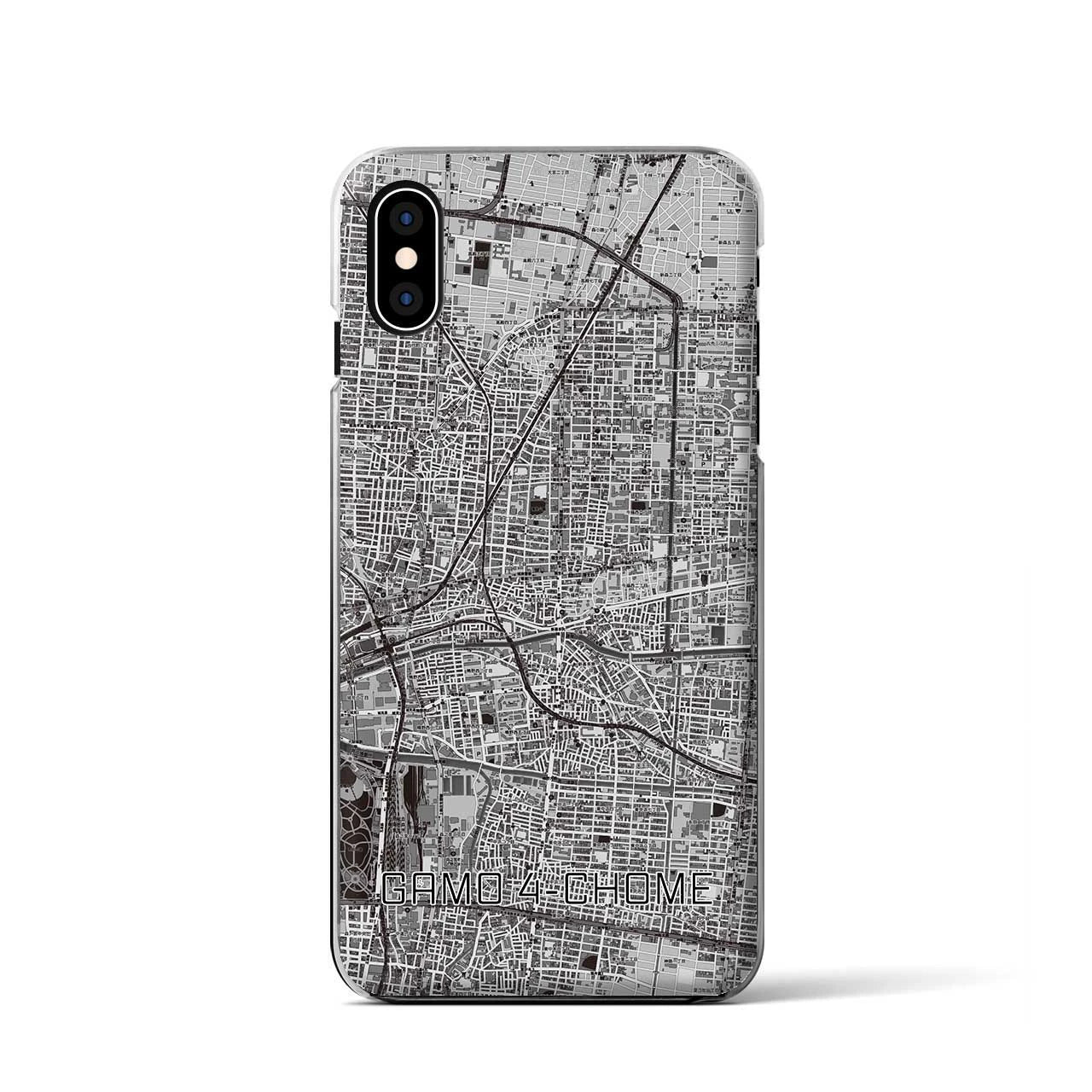 【蒲生四丁目(大阪府)】地図柄iPhoneケース(クリアタイプ)