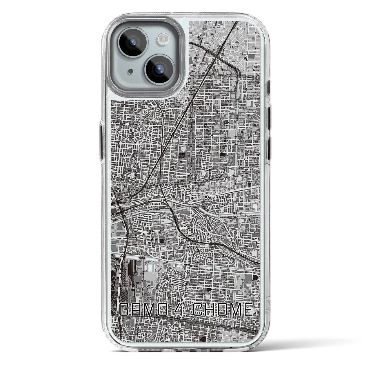 【蒲生四丁目(大阪府)】地図柄iPhoneケース(MagSafeタイプ)