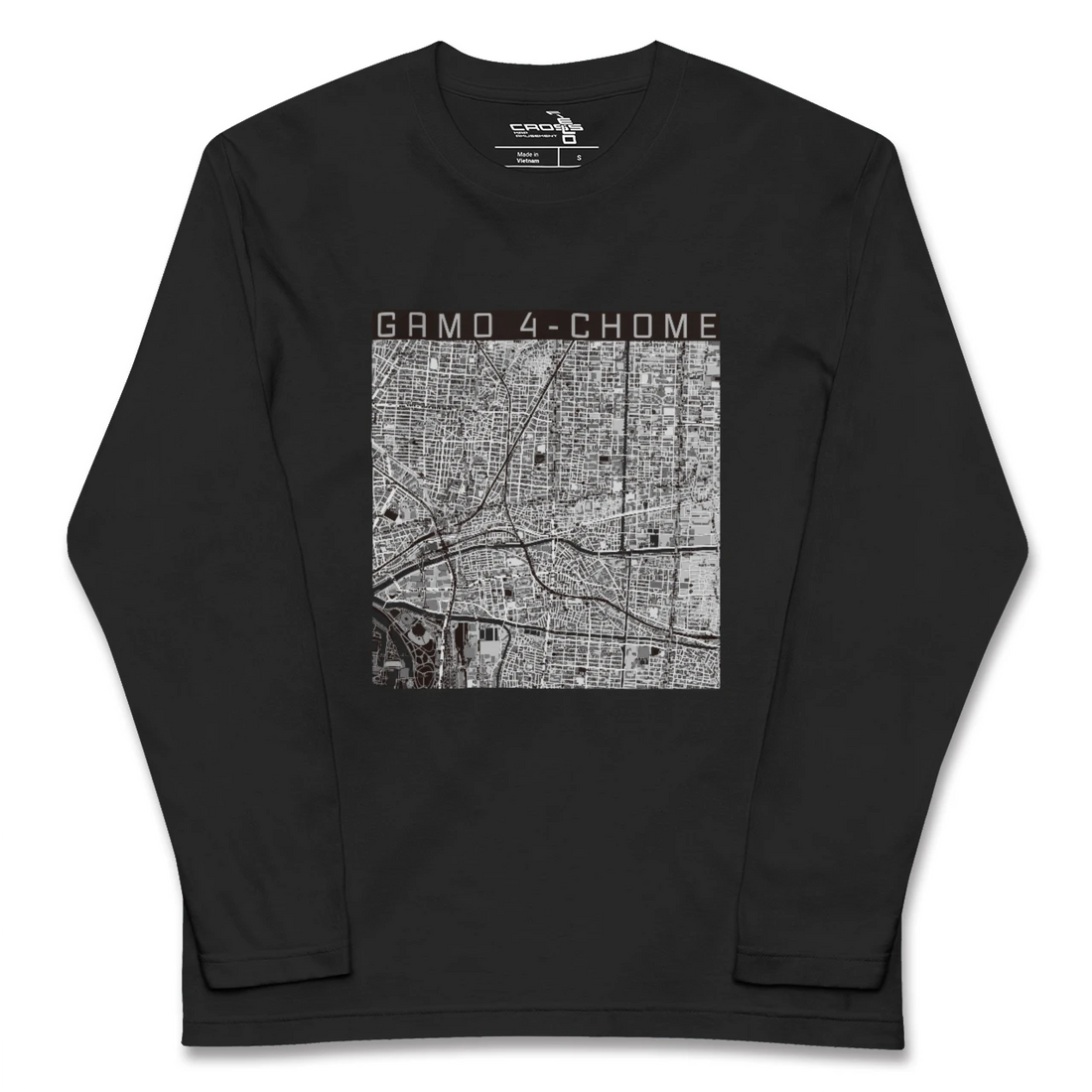 【蒲生四丁目(大阪府)】地図柄ロングスリーブTシャツ