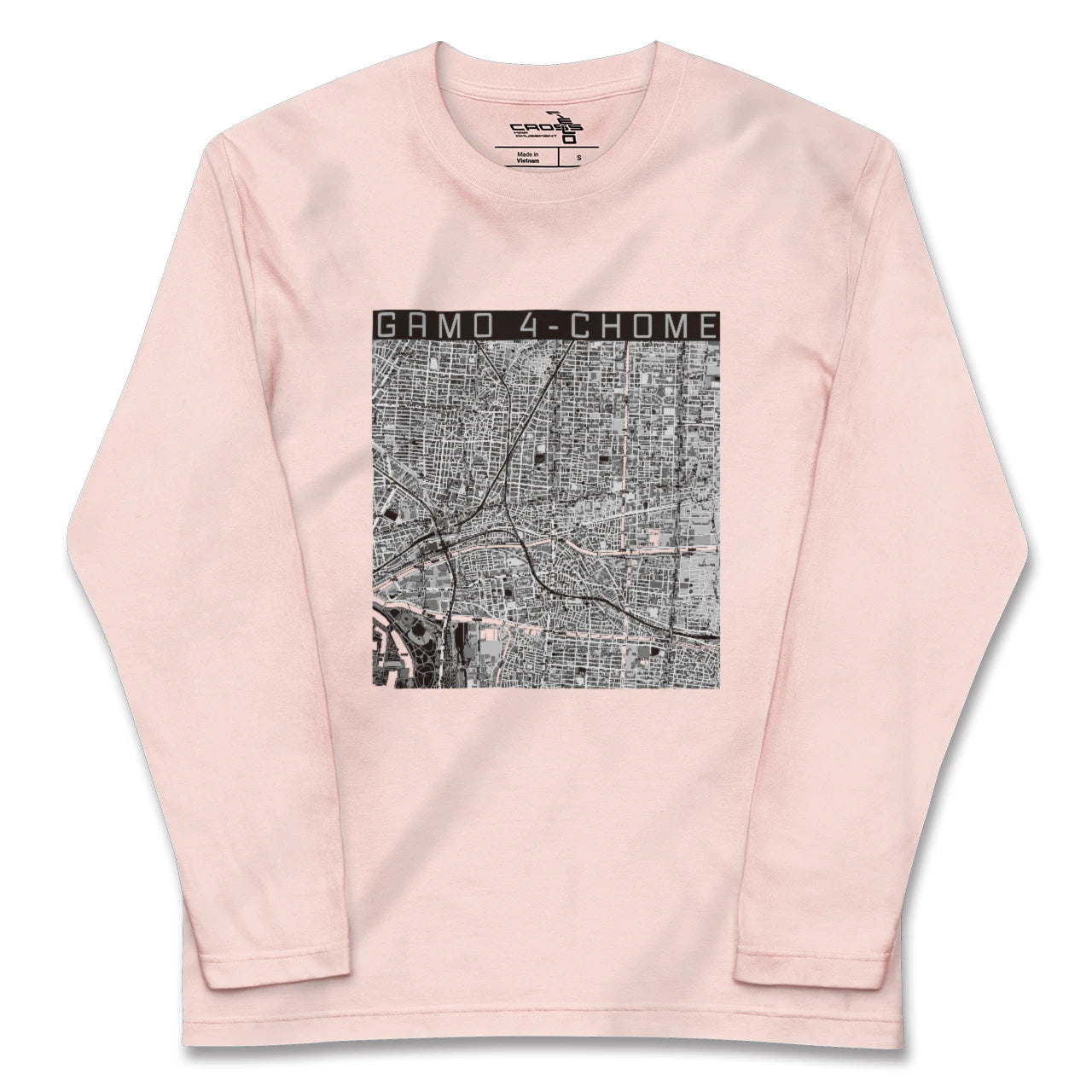 【蒲生四丁目(大阪府)】地図柄ロングスリーブTシャツ