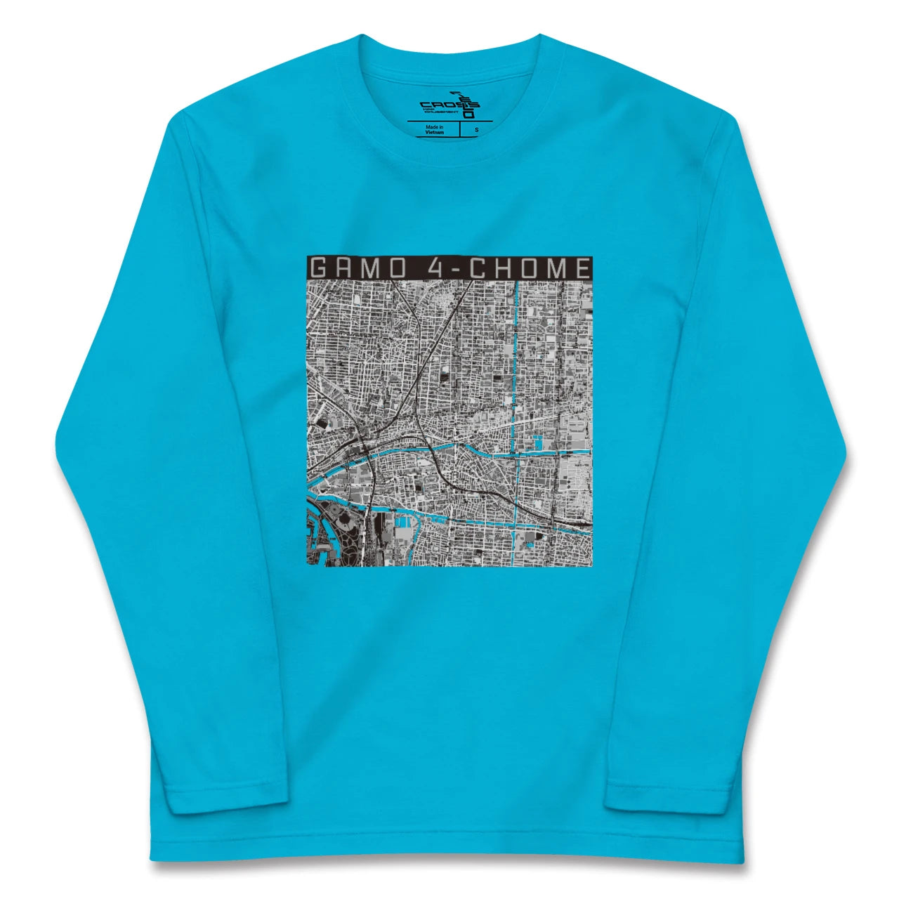 【蒲生四丁目(大阪府)】地図柄ロングスリーブTシャツ