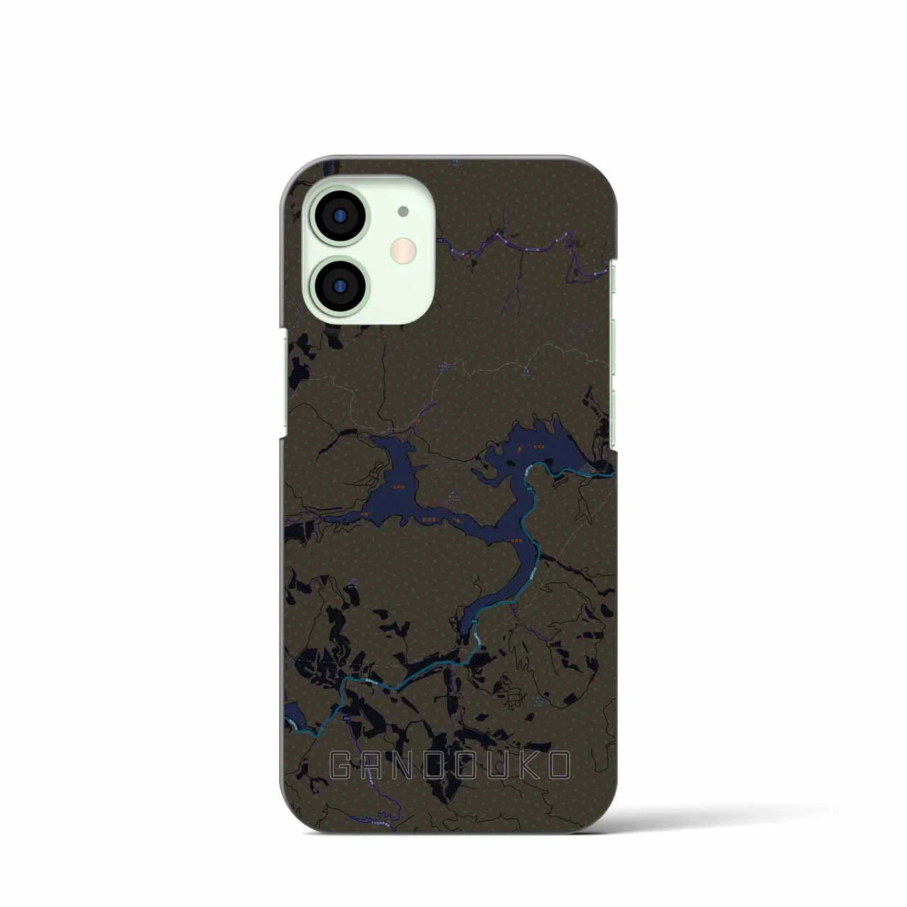 【岩洞湖(岩手県)】地図柄iPhoneケース(バックカバータイプ)