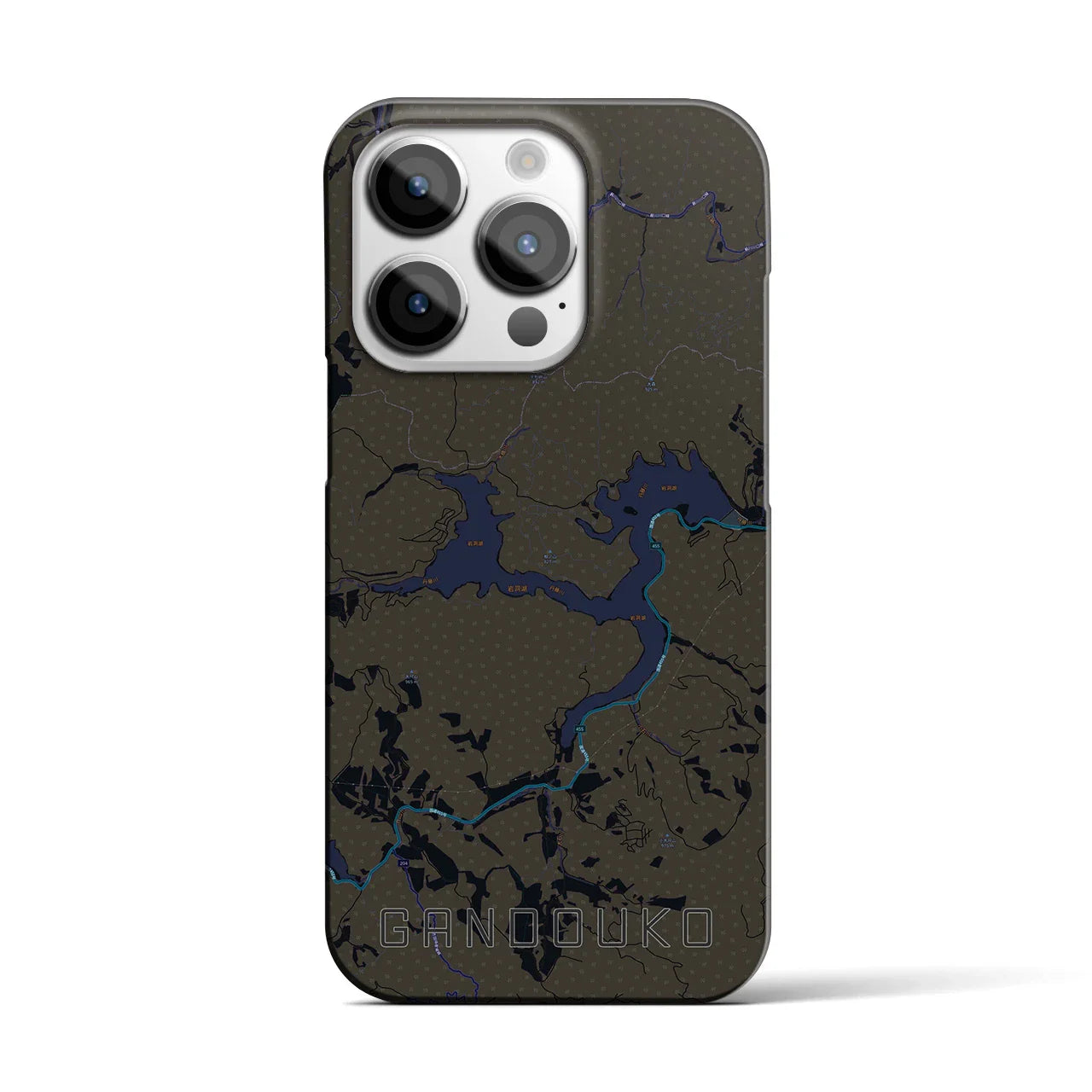 【岩洞湖(岩手県)】地図柄iPhoneケース(バックカバータイプ)