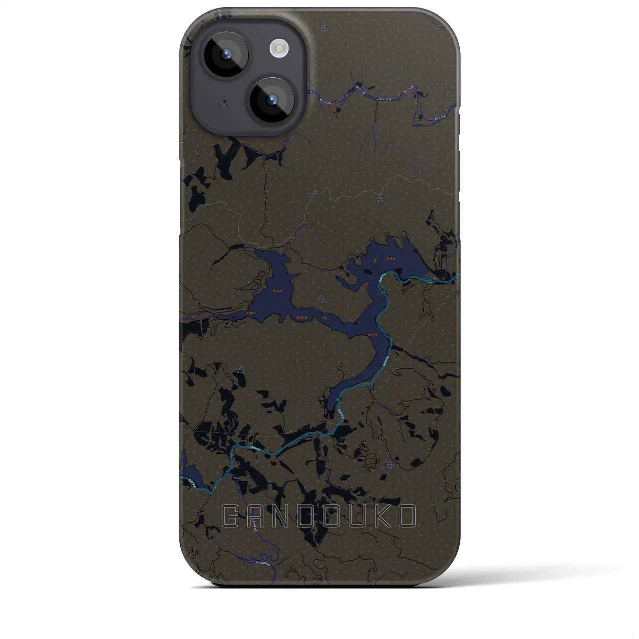 【岩洞湖(岩手県)】地図柄iPhoneケース(バックカバータイプ)