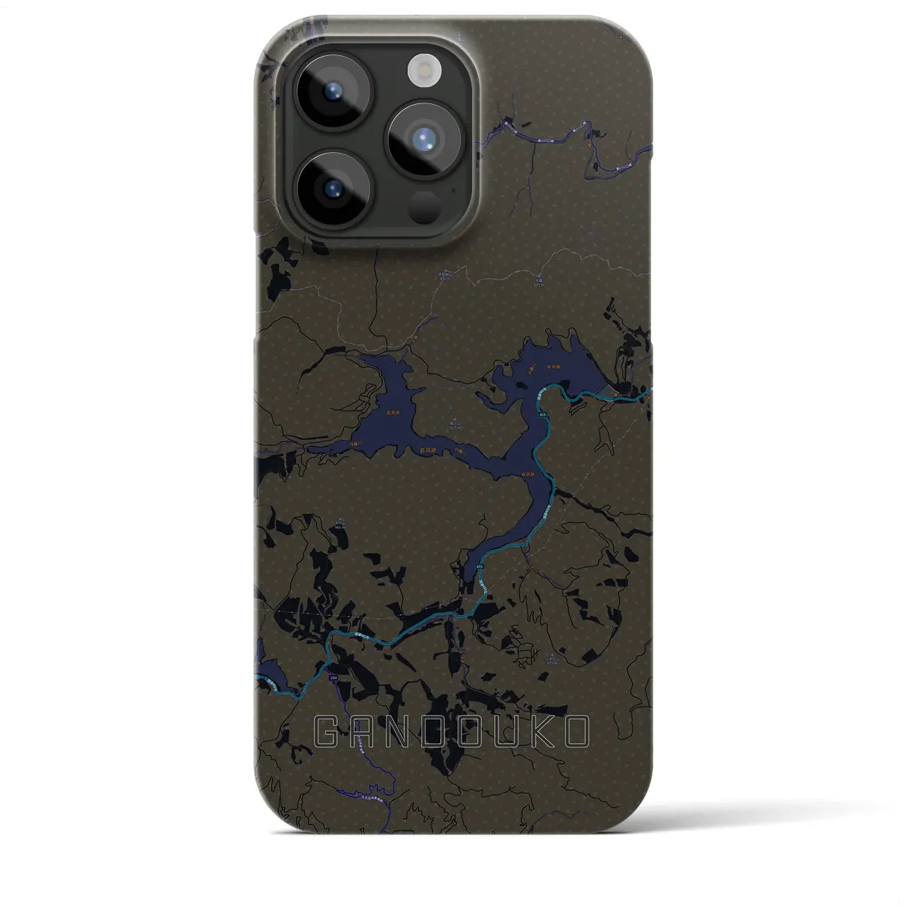 【岩洞湖(岩手県)】地図柄iPhoneケース(バックカバータイプ)