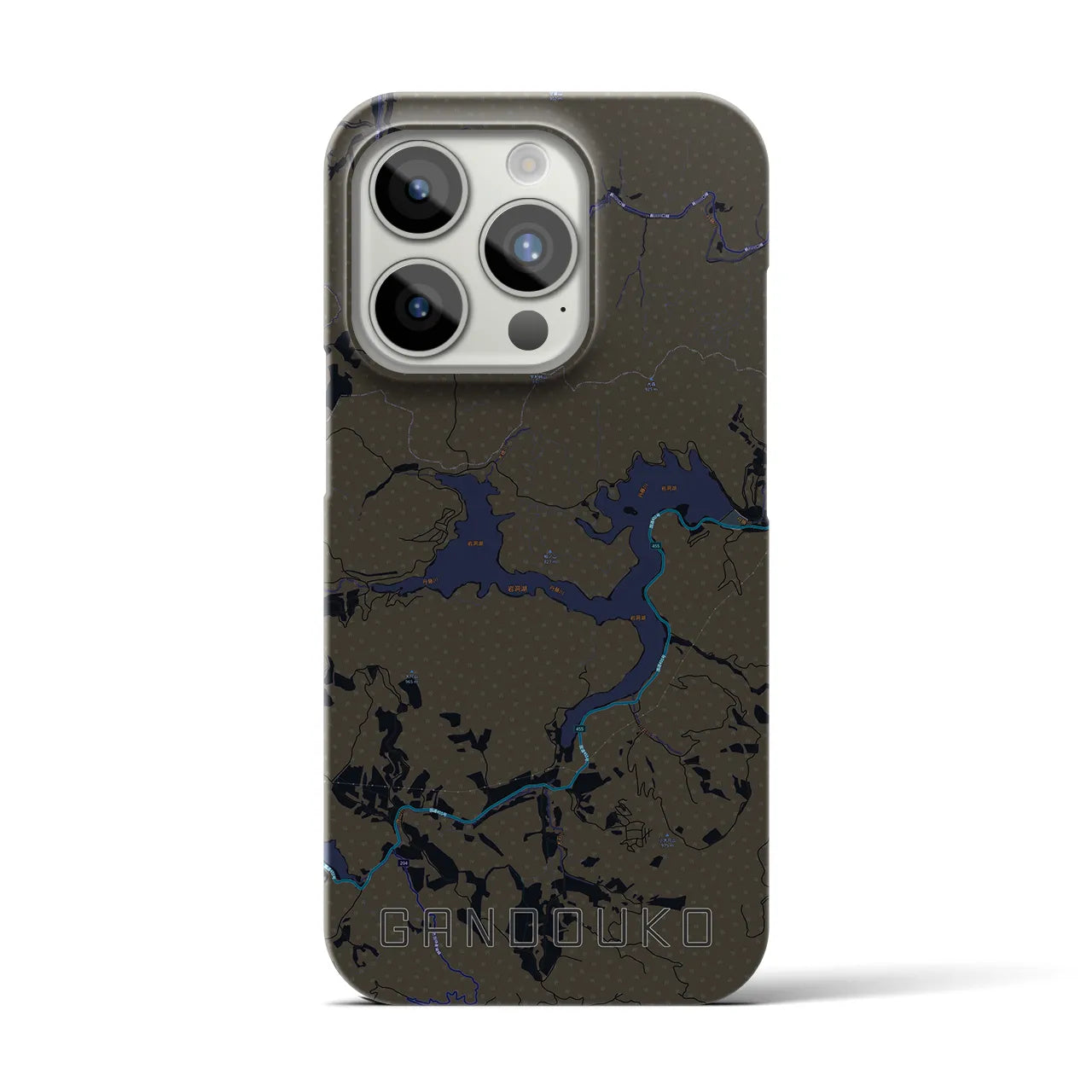 【岩洞湖(岩手県)】地図柄iPhoneケース(バックカバータイプ)
