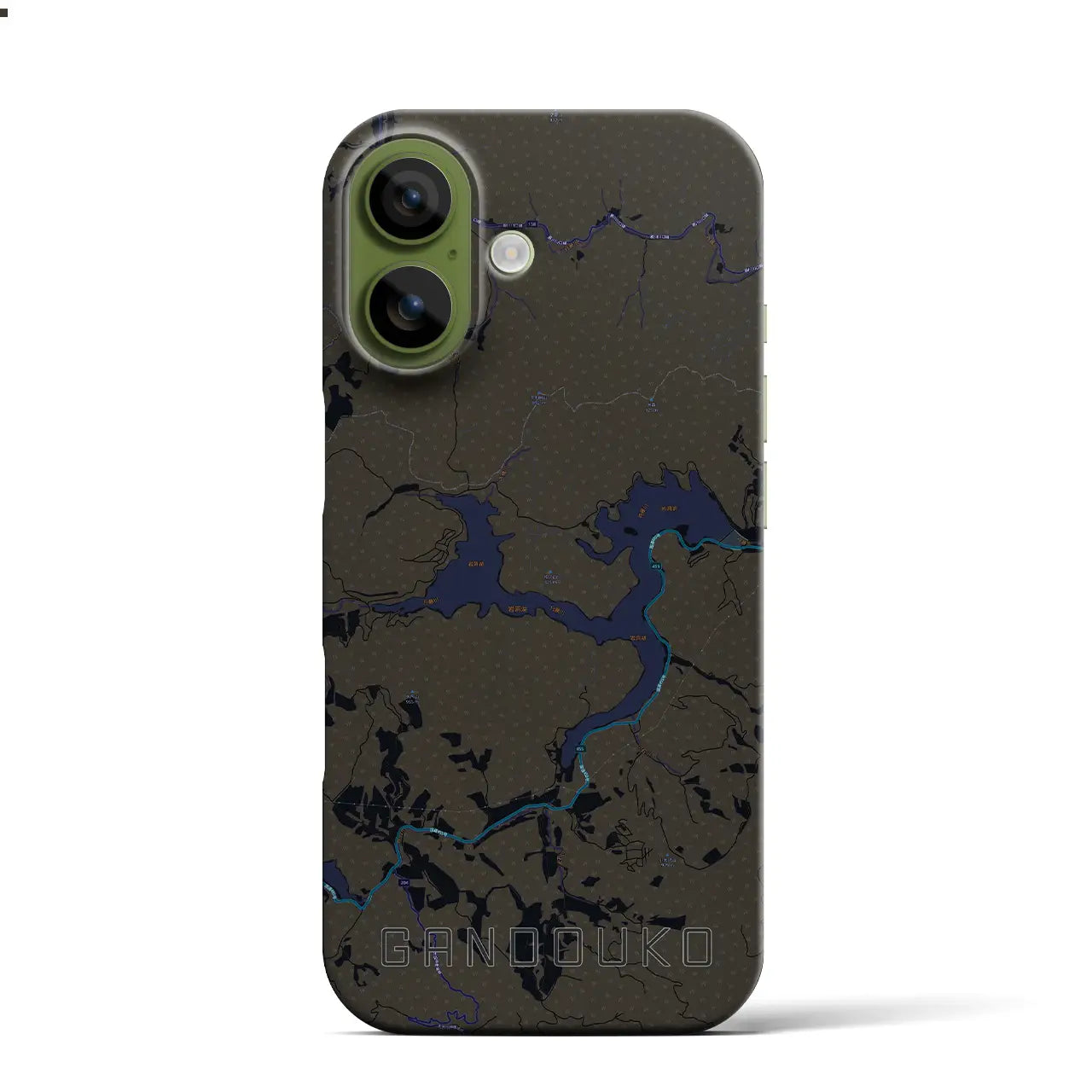 【岩洞湖(岩手県)】地図柄iPhoneケース(バックカバータイプ)