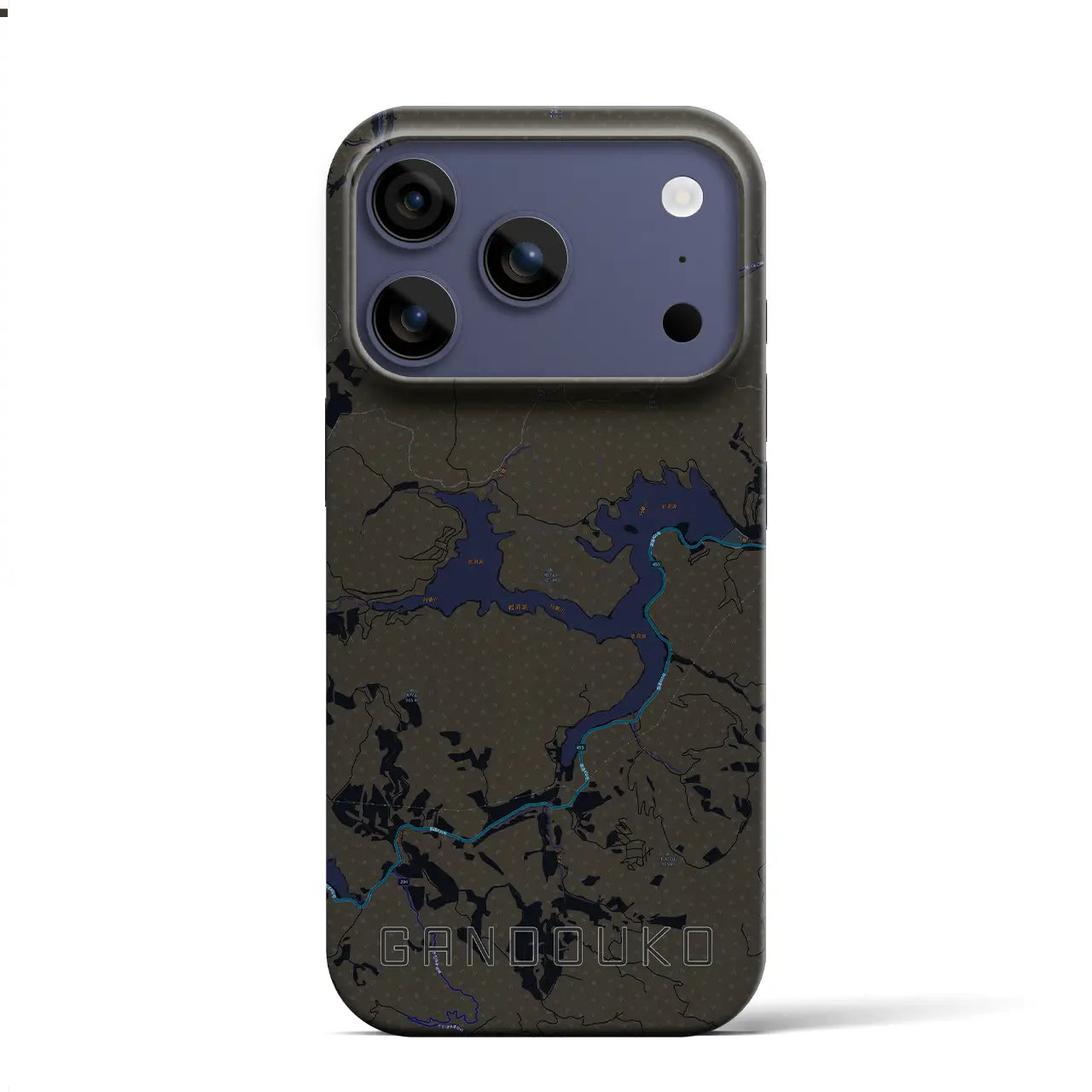 【岩洞湖(岩手県)】地図柄iPhoneケース(バックカバータイプ)