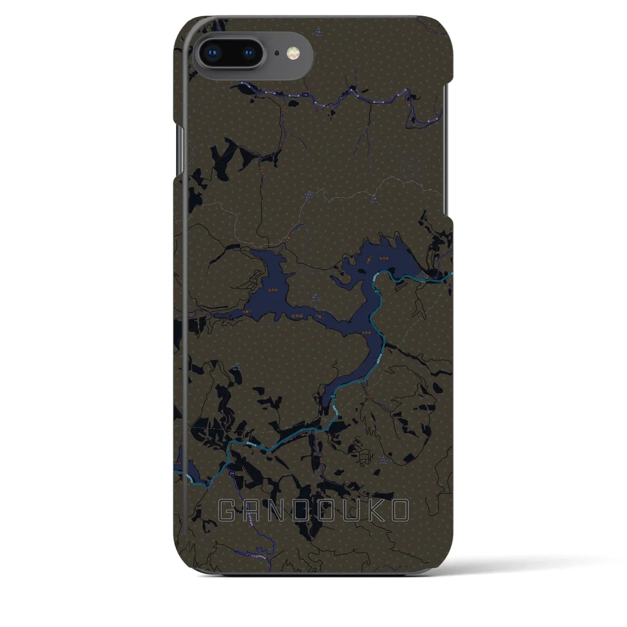 【岩洞湖(岩手県)】地図柄iPhoneケース(バックカバータイプ)