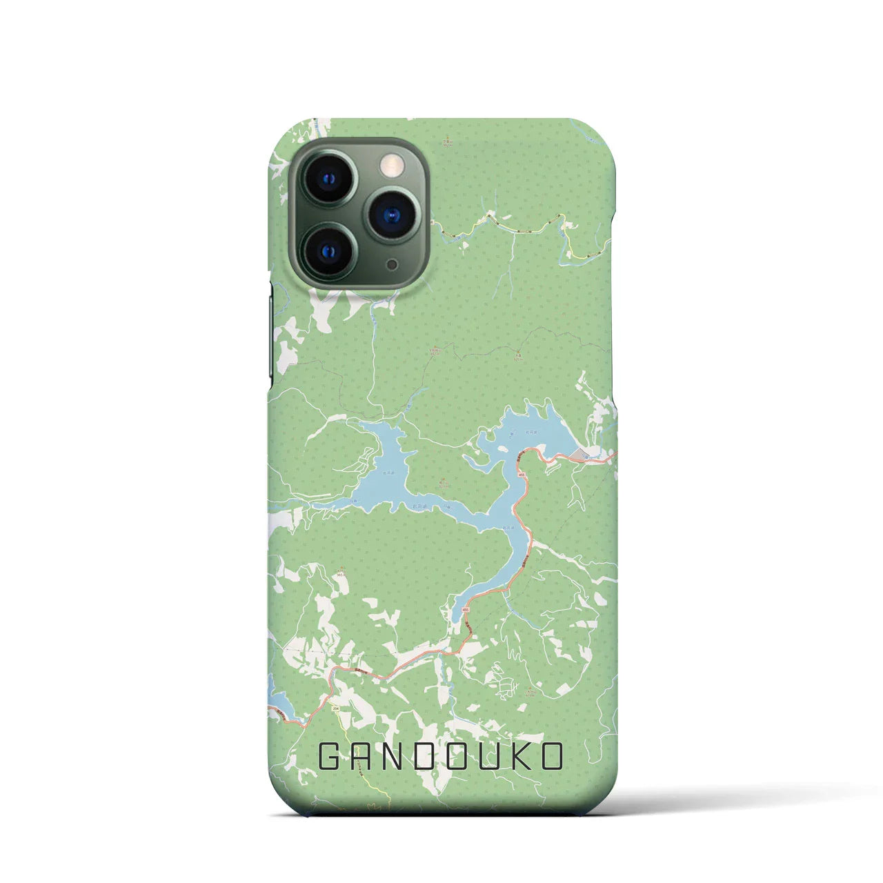 【岩洞湖(岩手県)】地図柄iPhoneケース(バックカバータイプ)