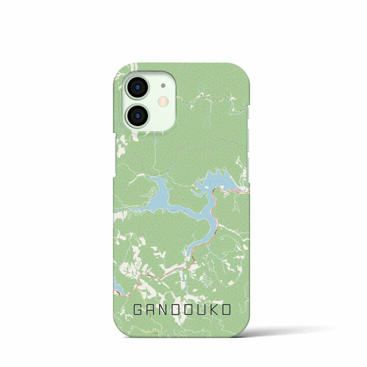 【岩洞湖(岩手県)】地図柄iPhoneケース(バックカバータイプ)