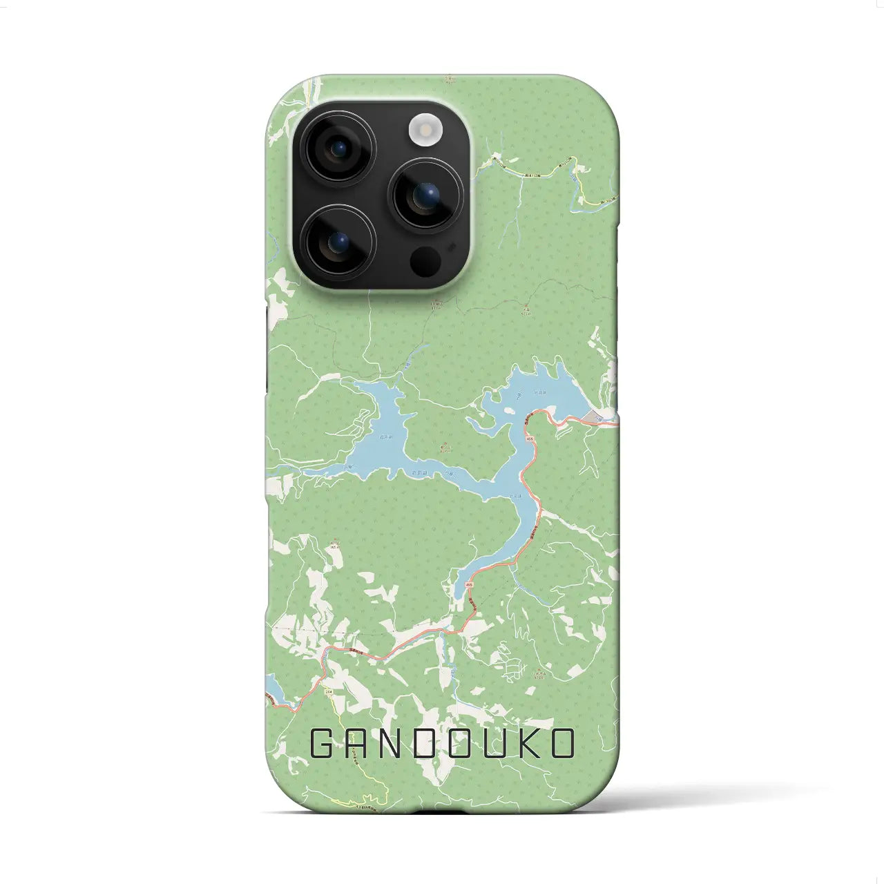 【岩洞湖(岩手県)】地図柄iPhoneケース(バックカバータイプ)
