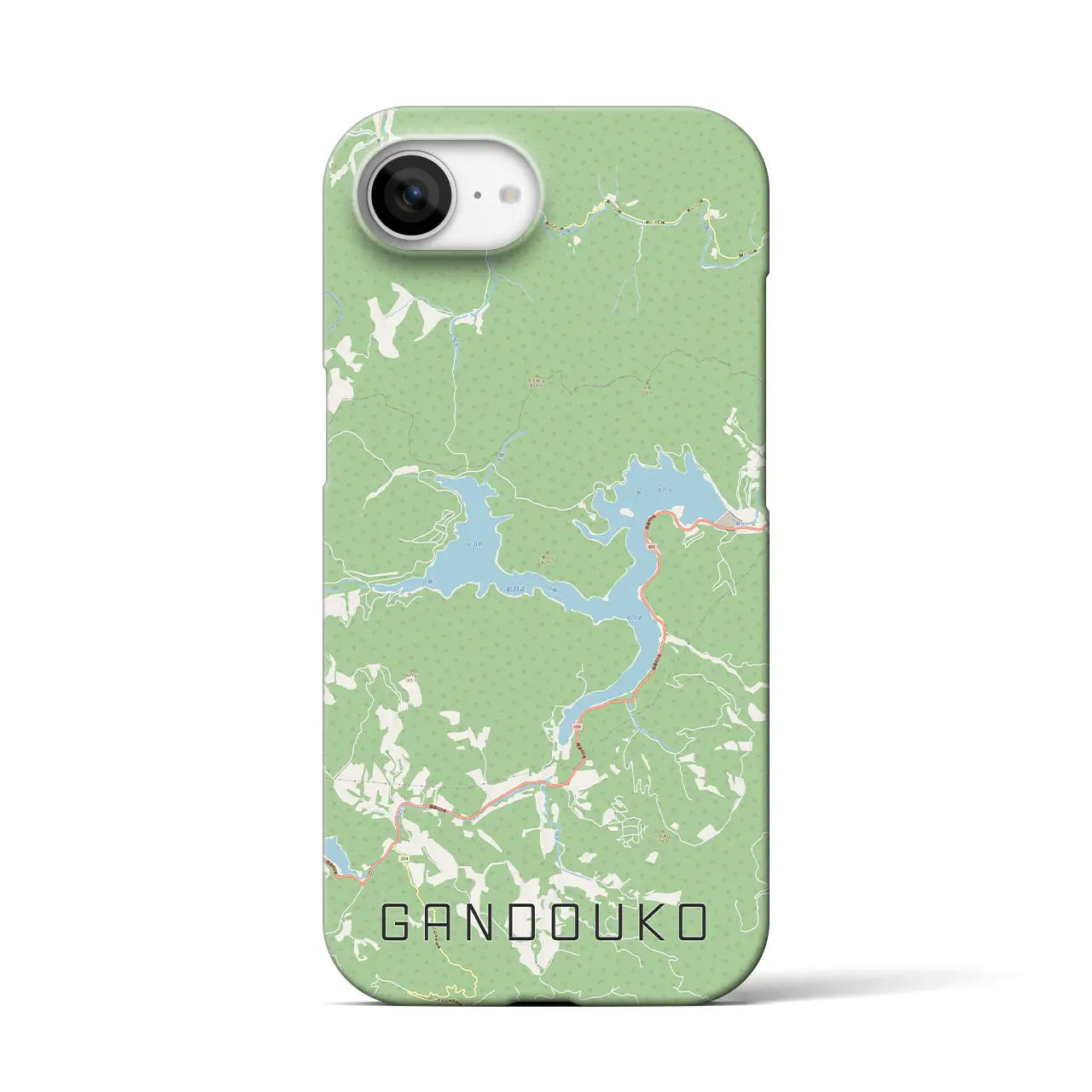 【岩洞湖(岩手県)】地図柄iPhoneケース(バックカバータイプ)