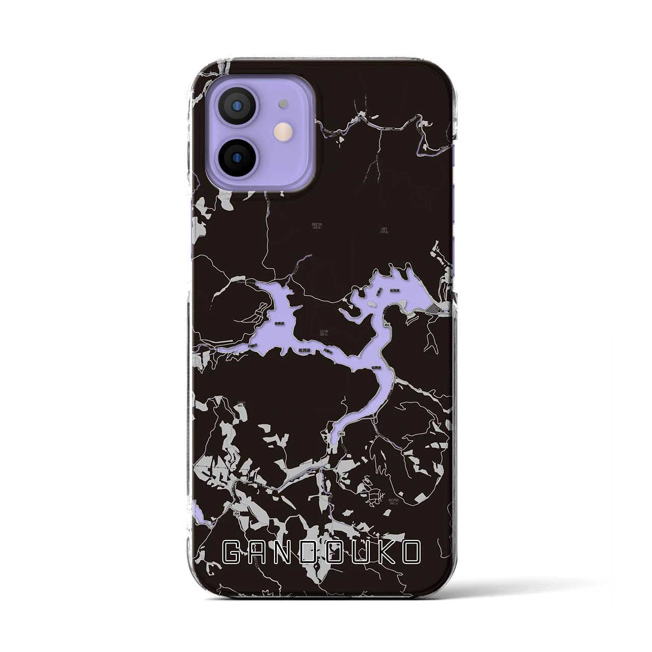 【岩洞湖(岩手県)】地図柄iPhoneケース(クリアタイプ)