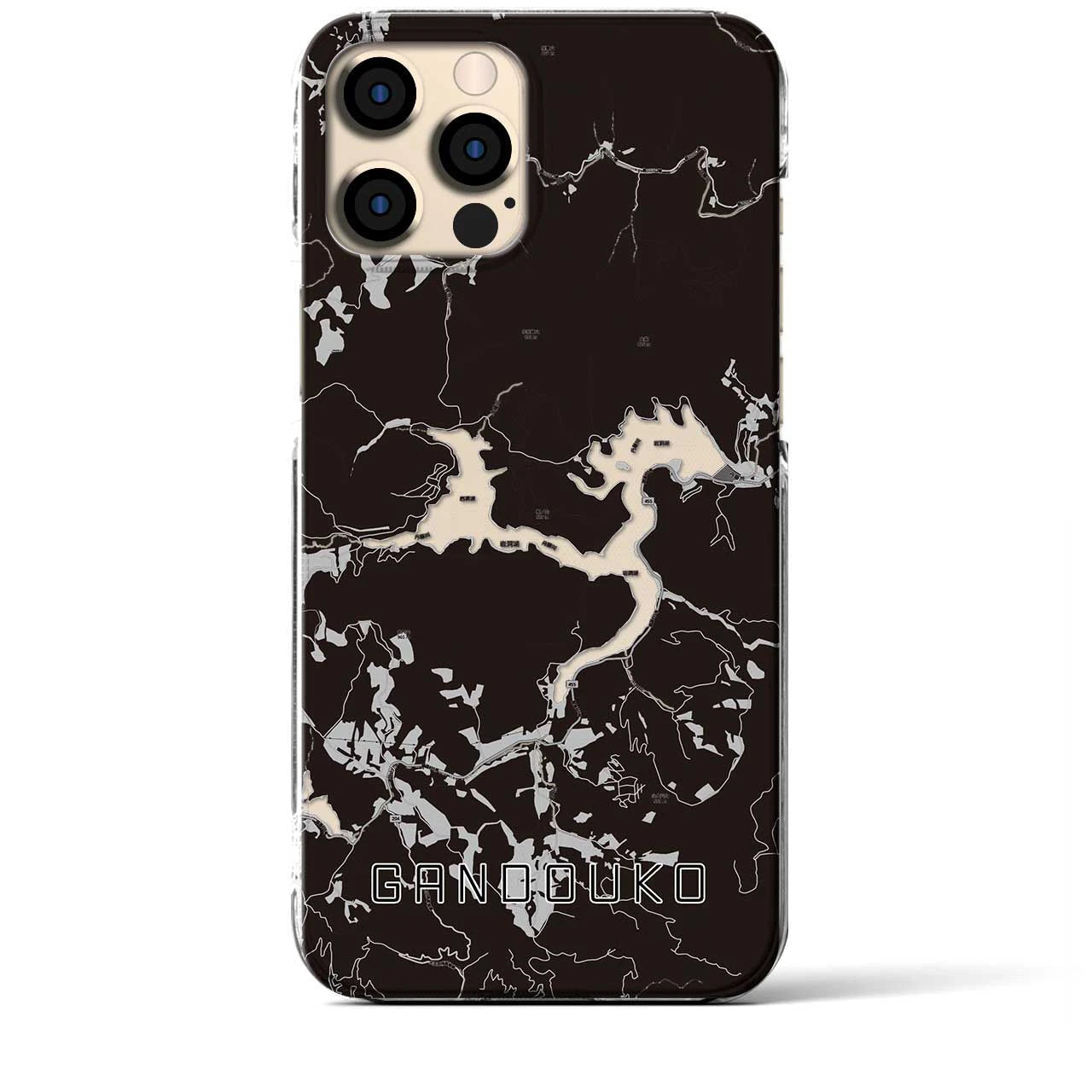 【岩洞湖(岩手県)】地図柄iPhoneケース(クリアタイプ)