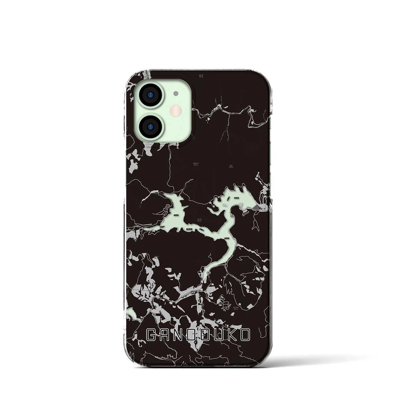 【岩洞湖(岩手県)】地図柄iPhoneケース(クリアタイプ)