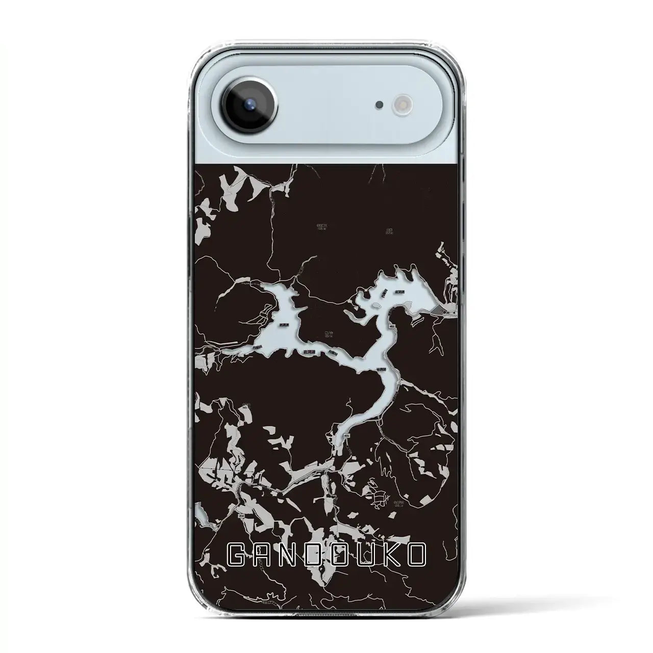 【岩洞湖(岩手県)】地図柄iPhoneケース(クリアタイプ)