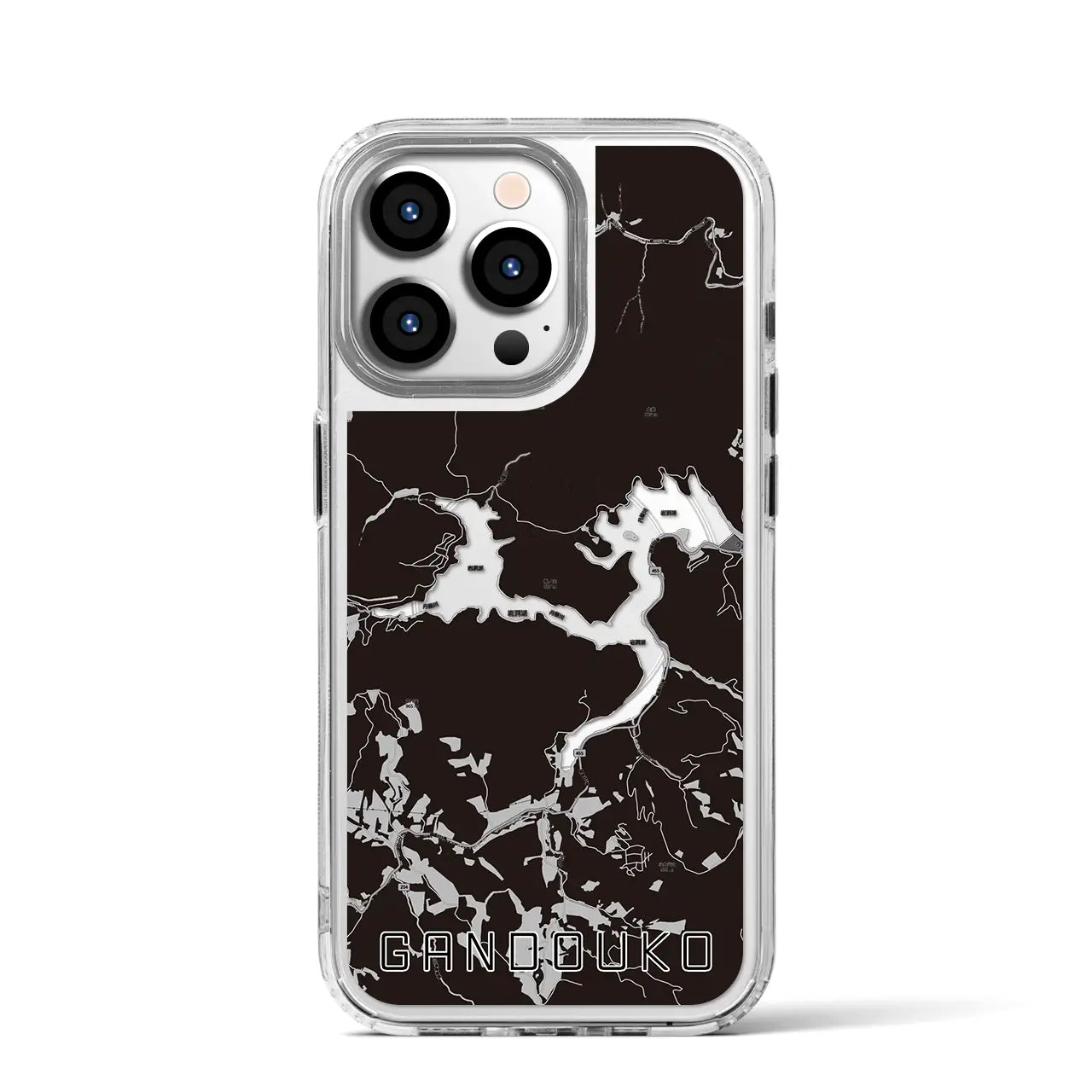 【岩洞湖(岩手県)】地図柄iPhoneケース(MagSafeタイプ)