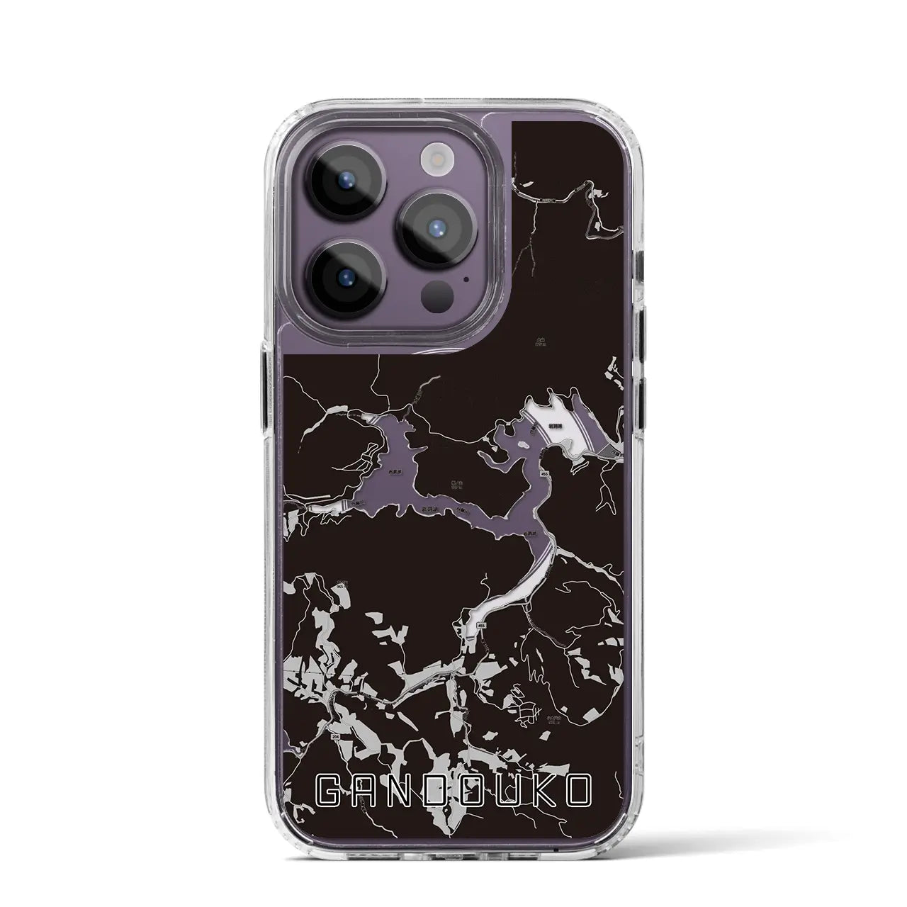 【岩洞湖(岩手県)】地図柄iPhoneケース(MagSafeタイプ)