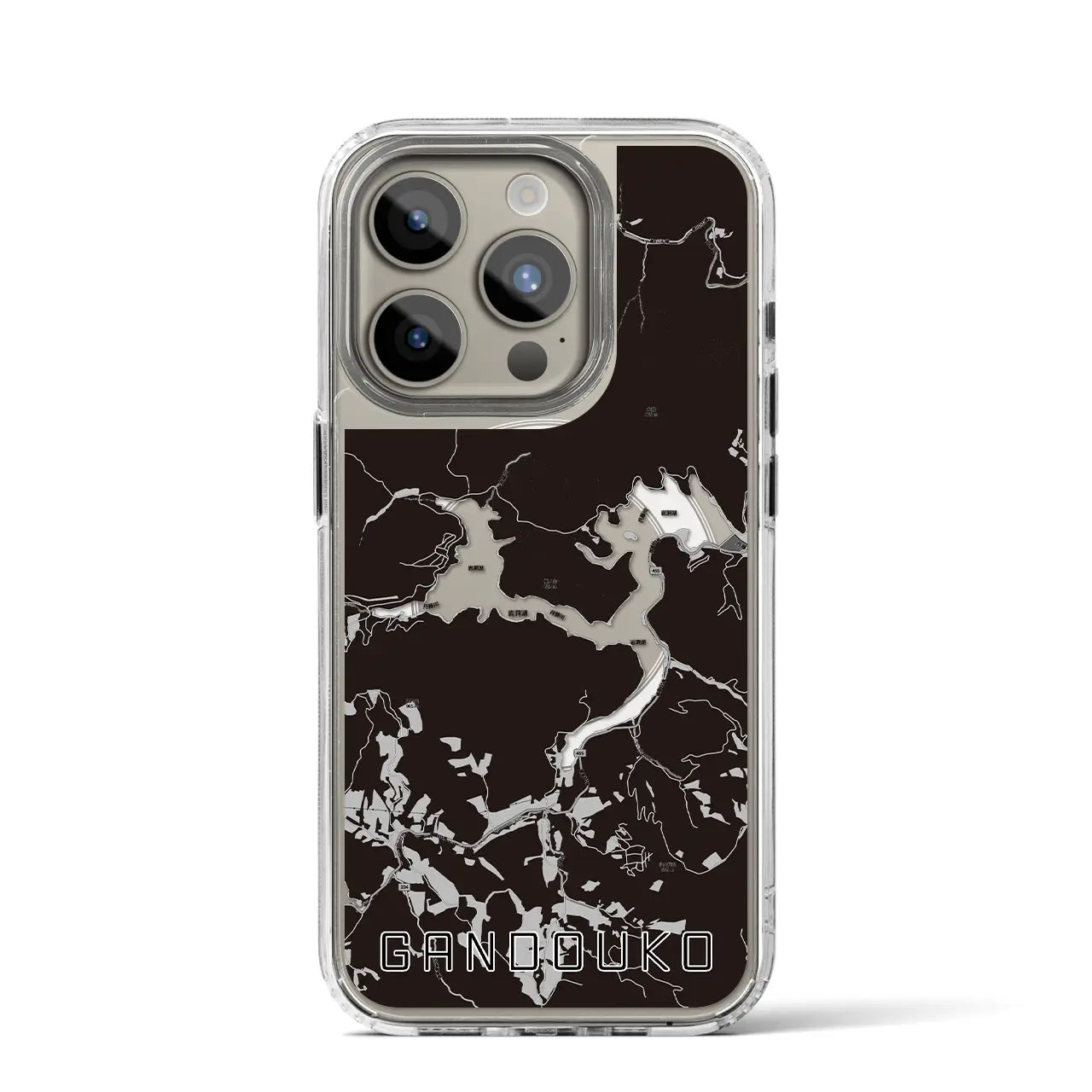 【岩洞湖(岩手県)】地図柄iPhoneケース(MagSafeタイプ)