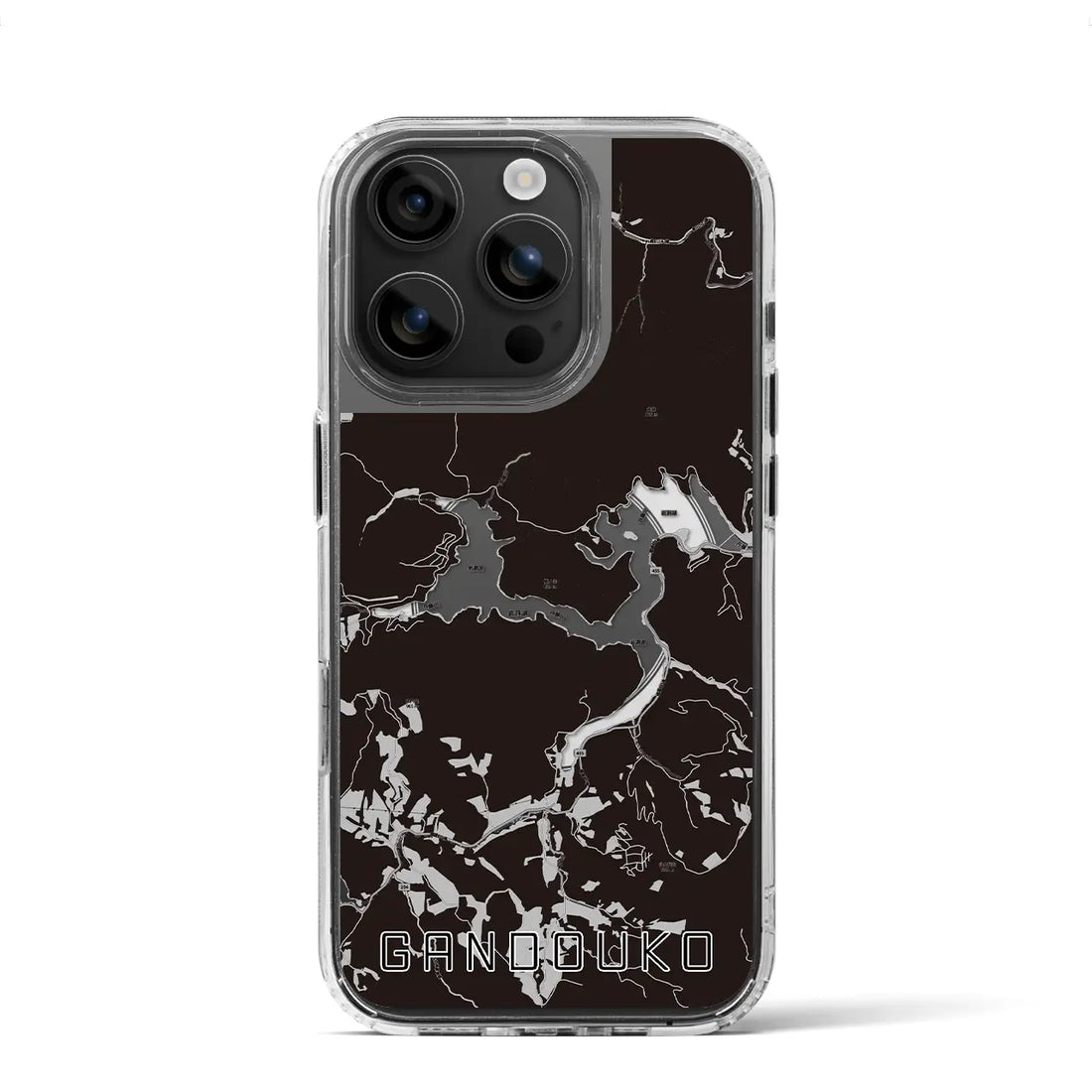 【岩洞湖(岩手県)】地図柄iPhoneケース(MagSafeタイプ)