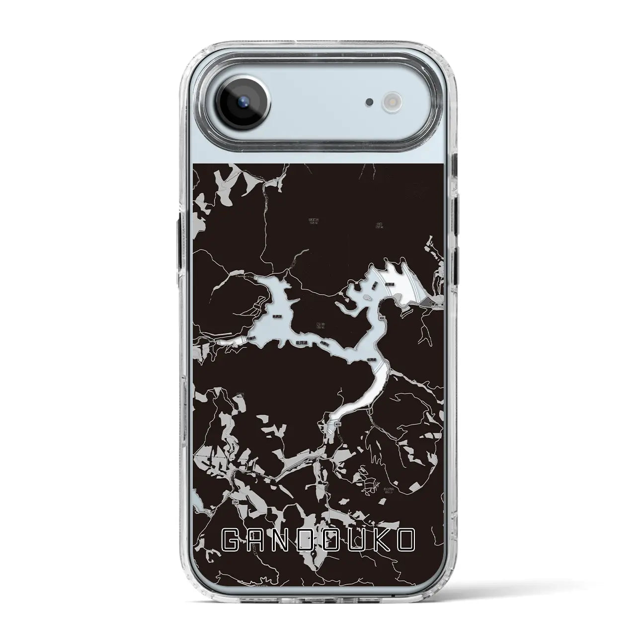 【岩洞湖(岩手県)】地図柄iPhoneケース(MagSafeタイプ)