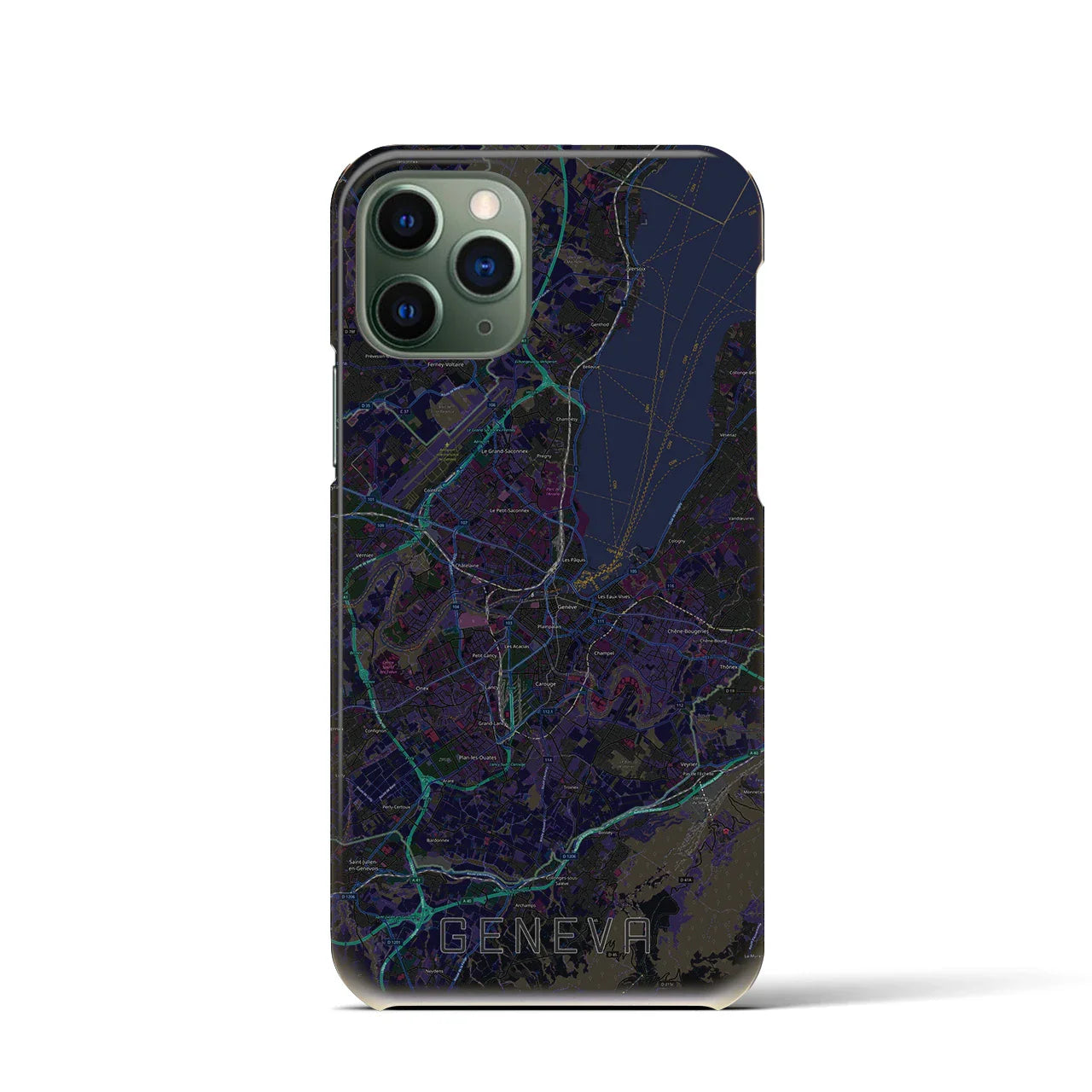 【ジュネーヴ(スイス)】地図柄iPhoneケース(バックカバータイプ)