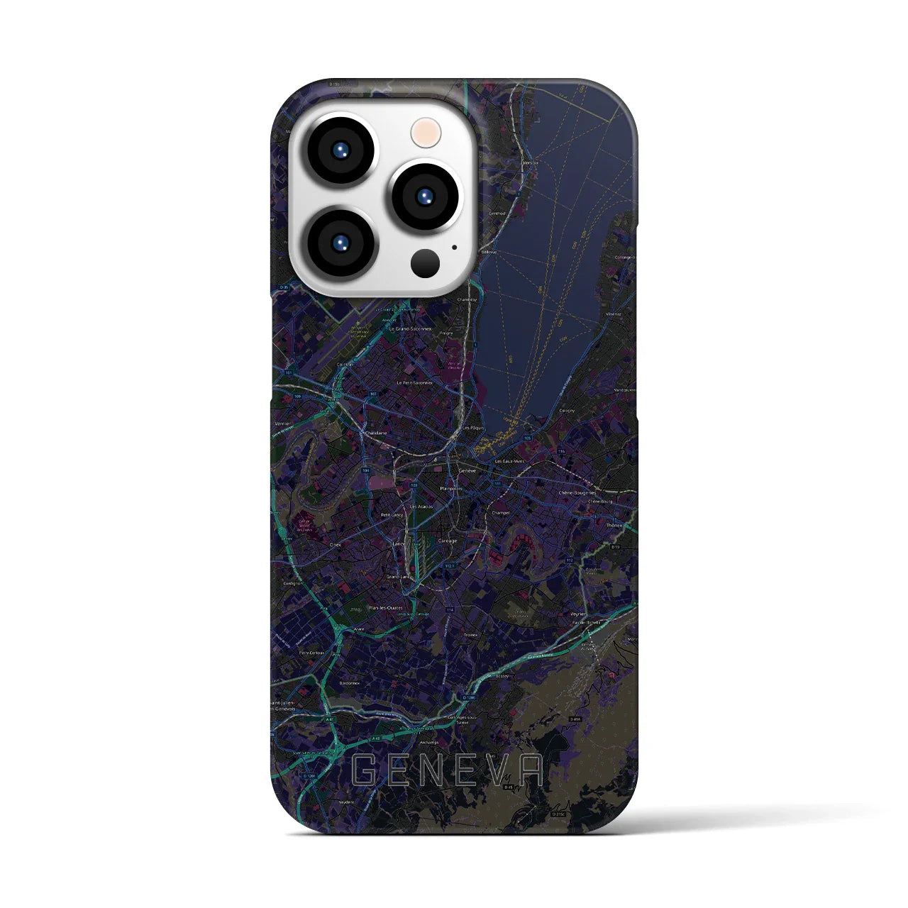 【ジュネーヴ(スイス)】地図柄iPhoneケース(バックカバータイプ)
