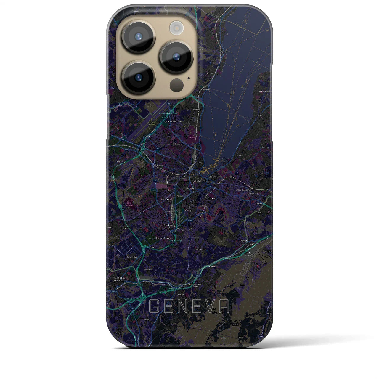 【ジュネーヴ(スイス)】地図柄iPhoneケース(バックカバータイプ)
