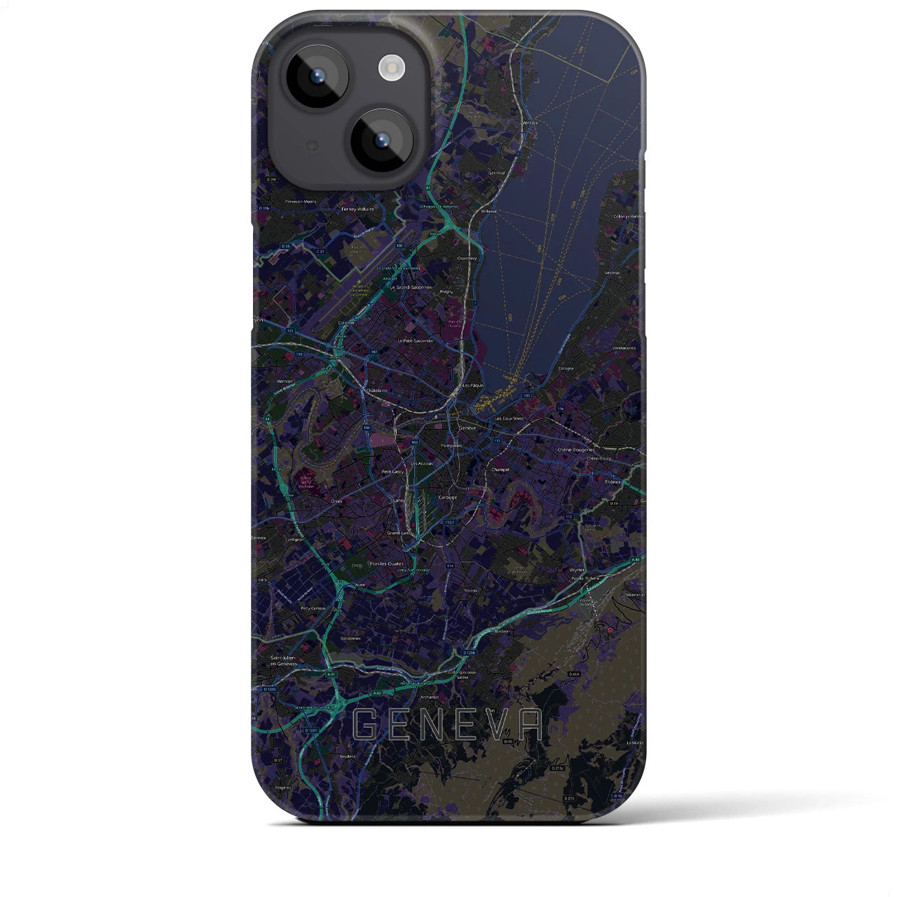 【ジュネーヴ(スイス)】地図柄iPhoneケース(バックカバータイプ)