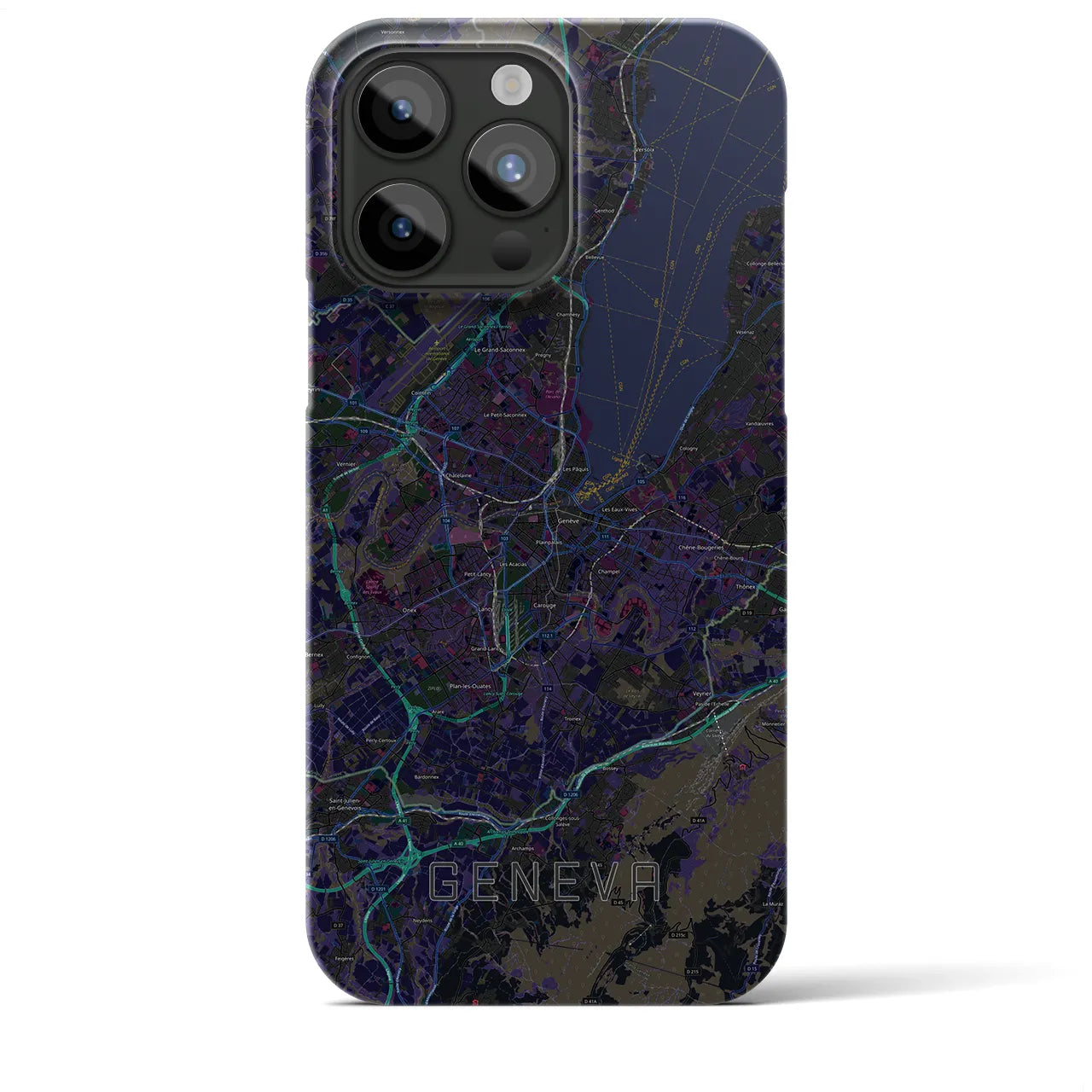 【ジュネーヴ(スイス)】地図柄iPhoneケース(バックカバータイプ)